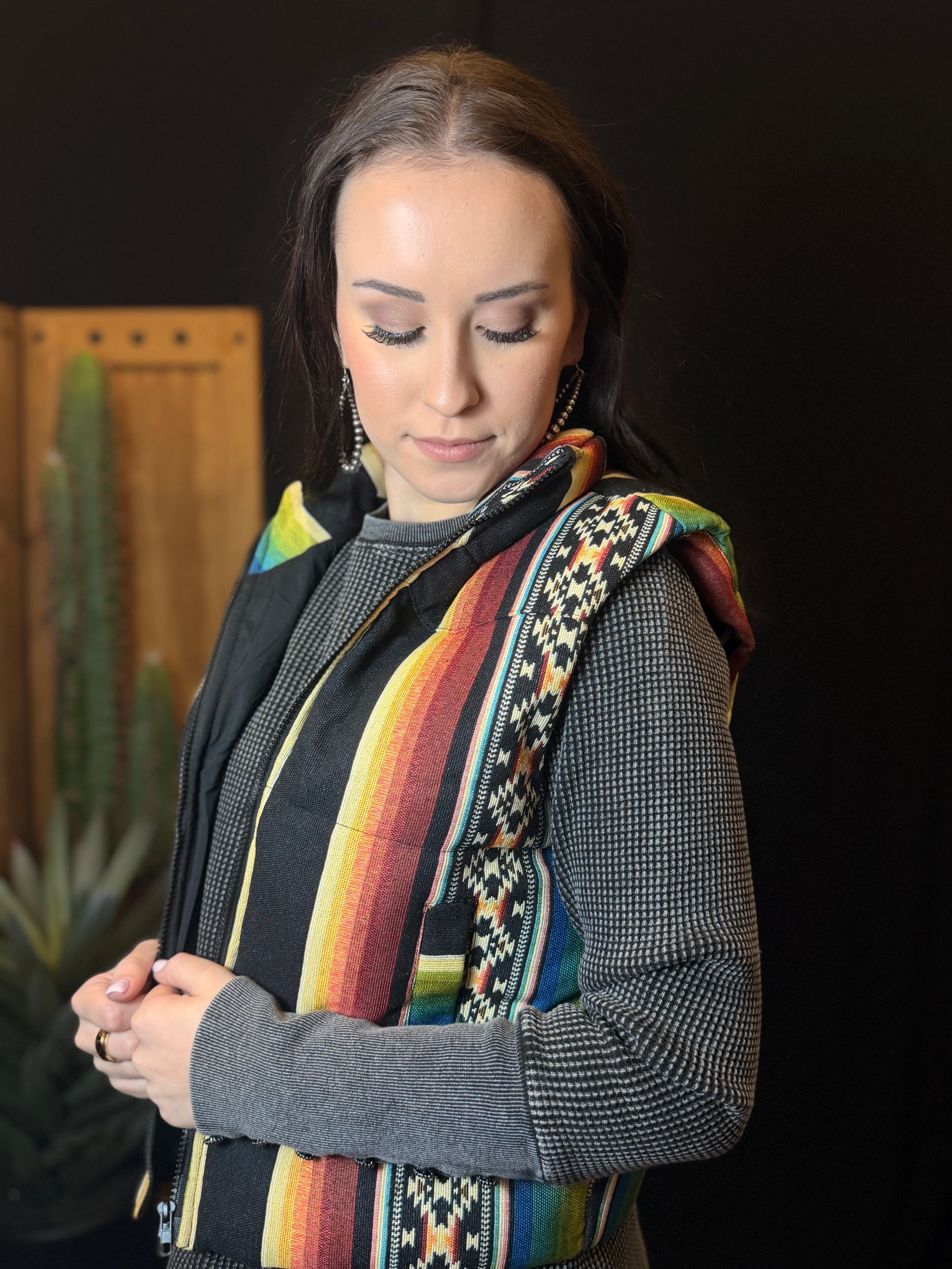 Southwest Serape Puffer Vest