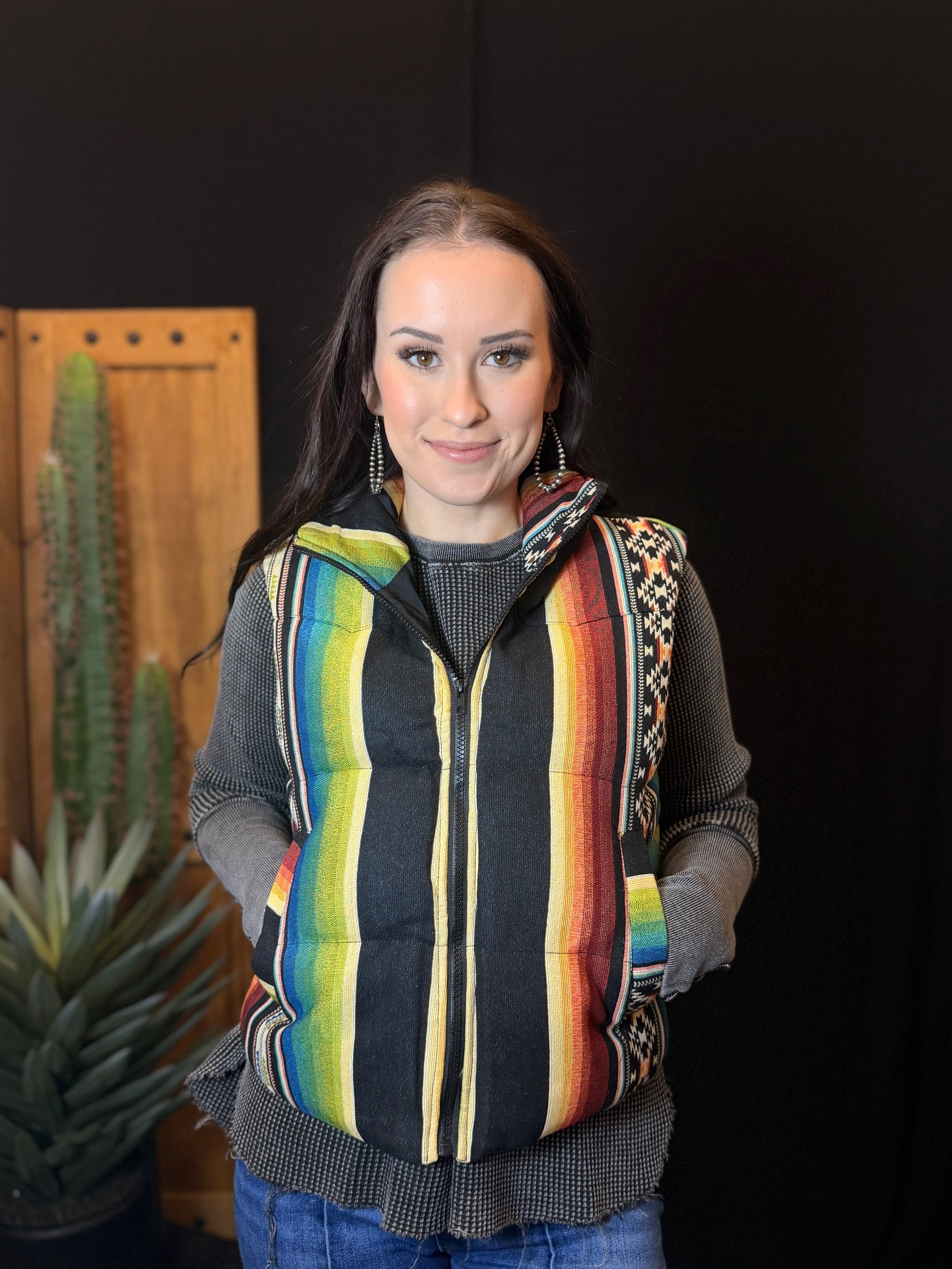Southwest Serape Puffer Vest