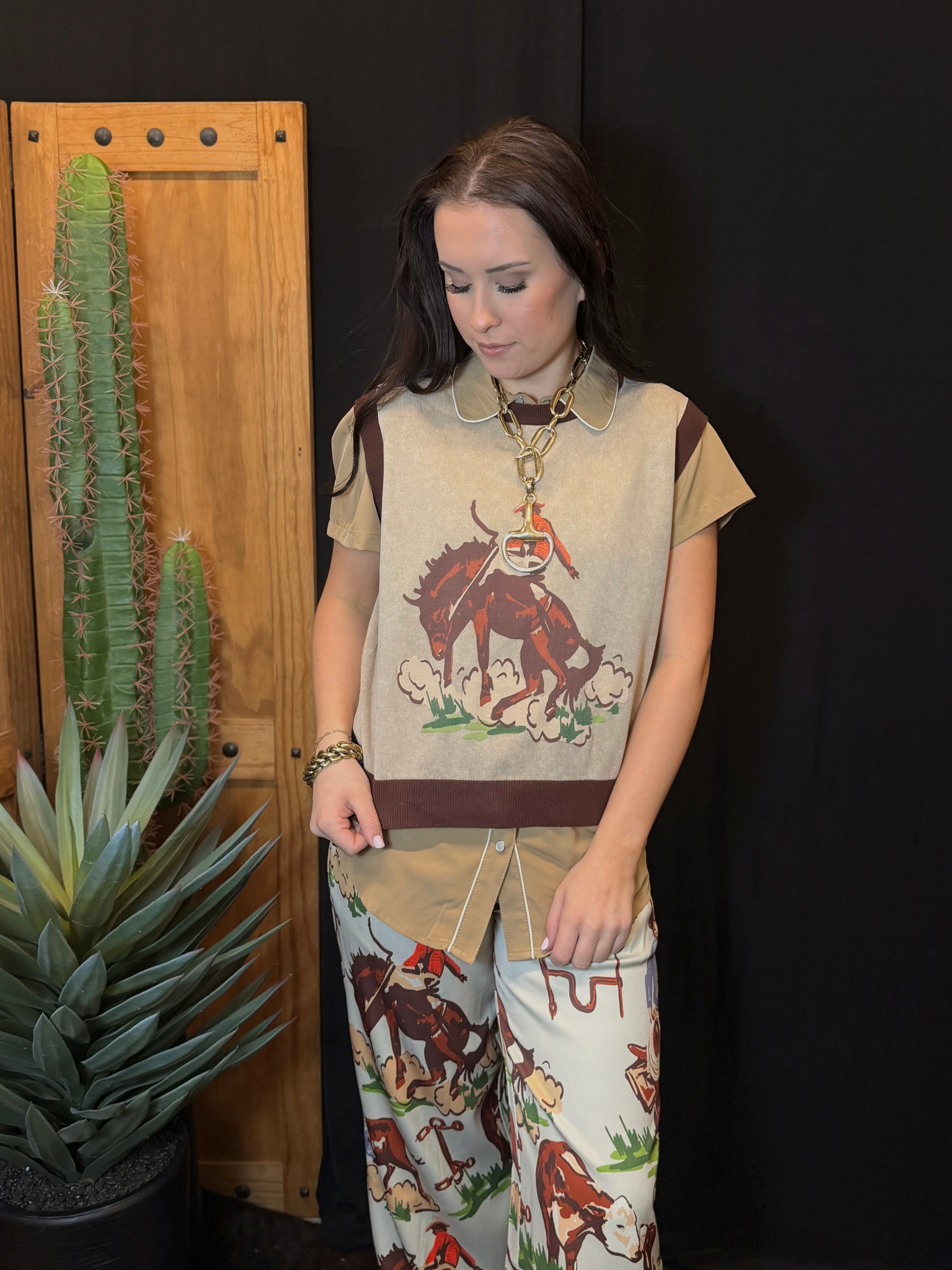 Bucking Bronc Sweater Vest