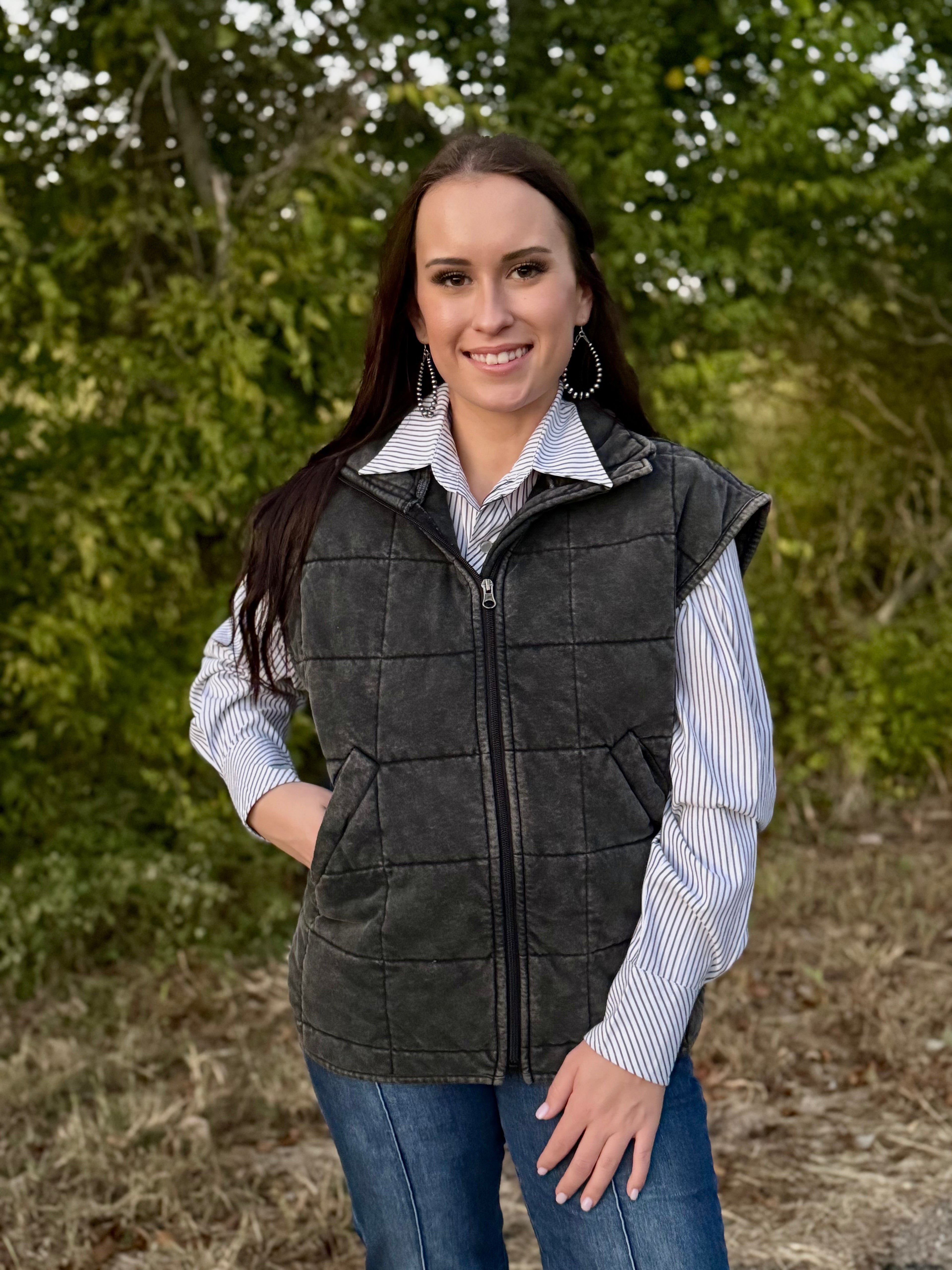 Black Quilted Puffer Vest