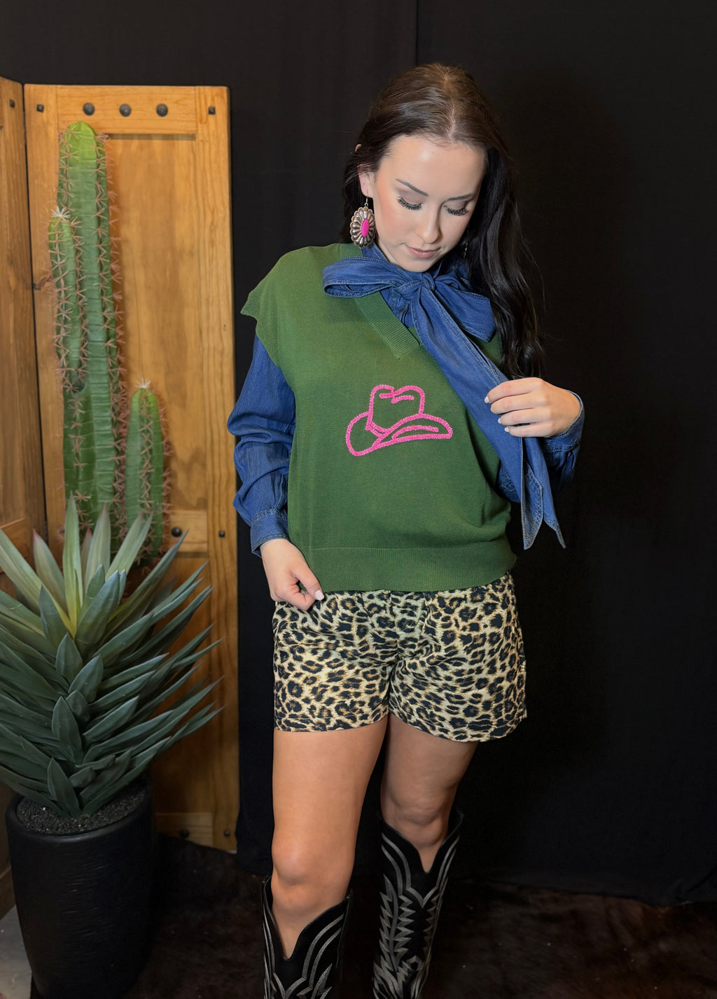 Pink Brim Sweater Vest