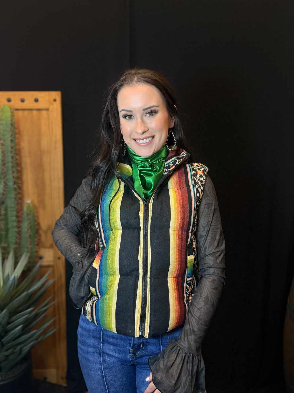 Southwest Serape Puffer Vest