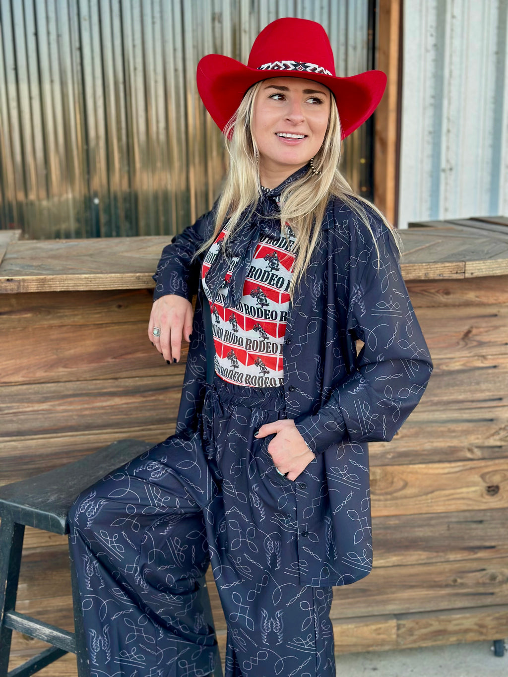 Black Boot Stitch Pants