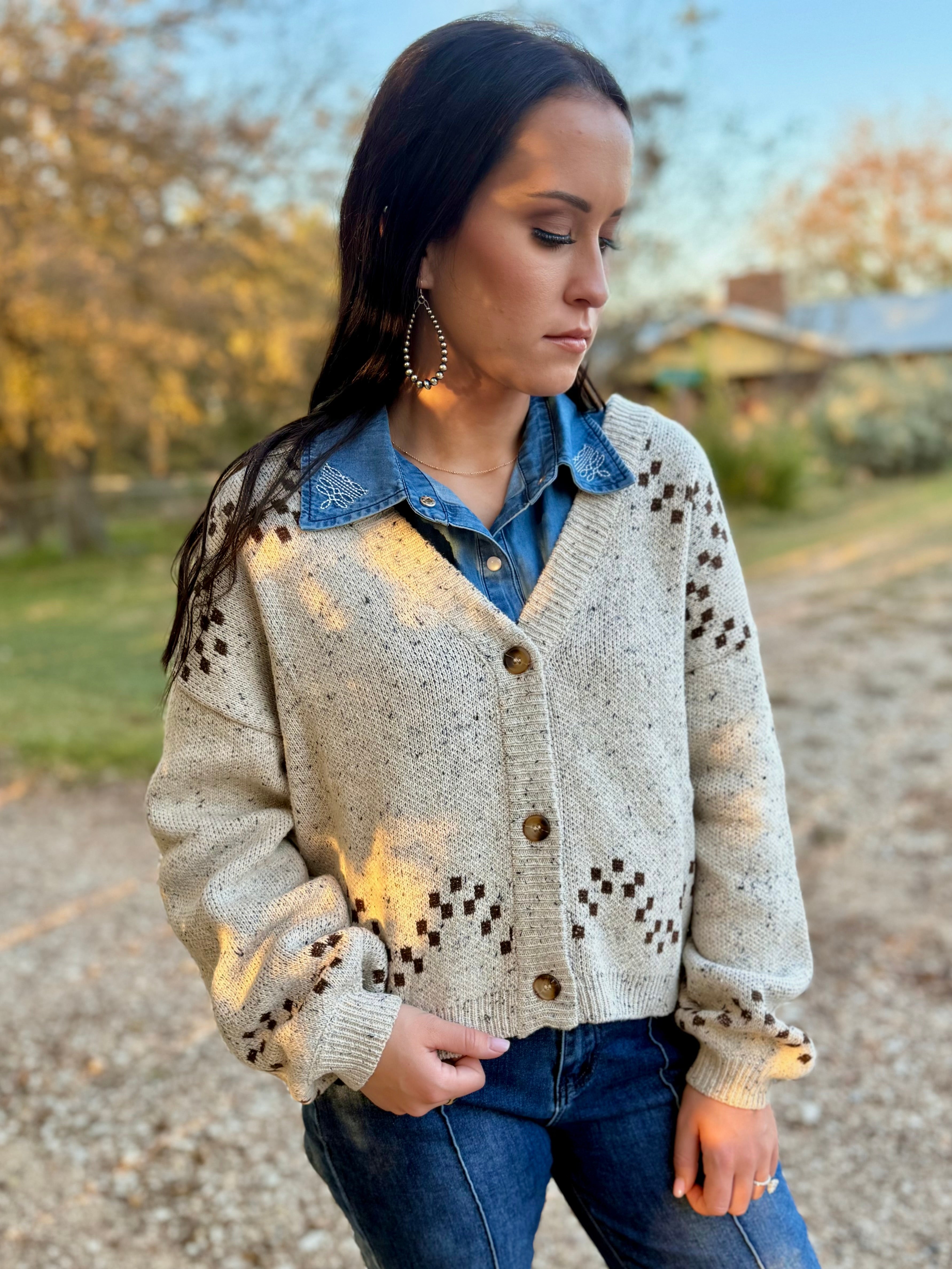 Brown Beige Horse Sweater