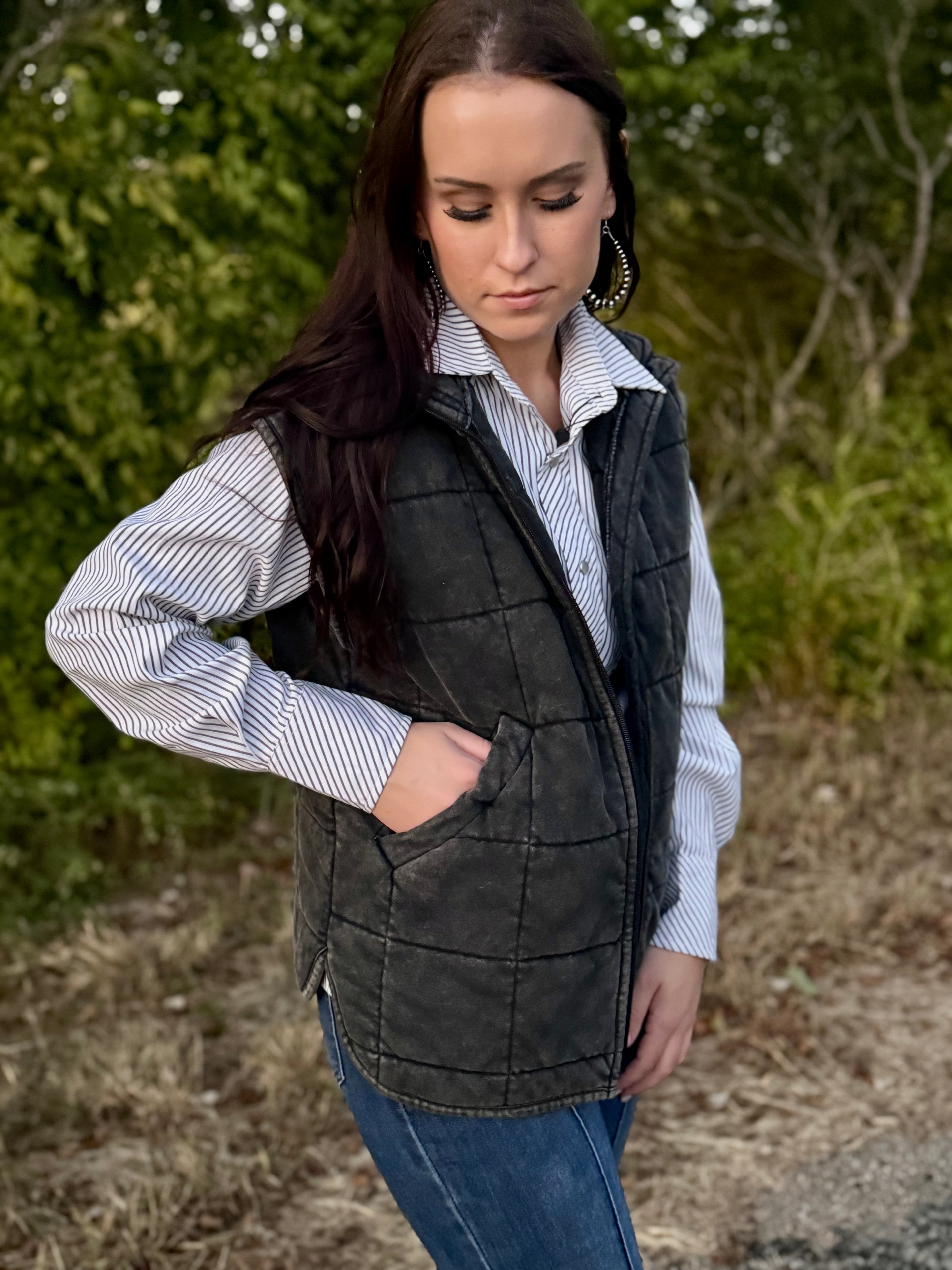 Black Quilted Puffer Vest