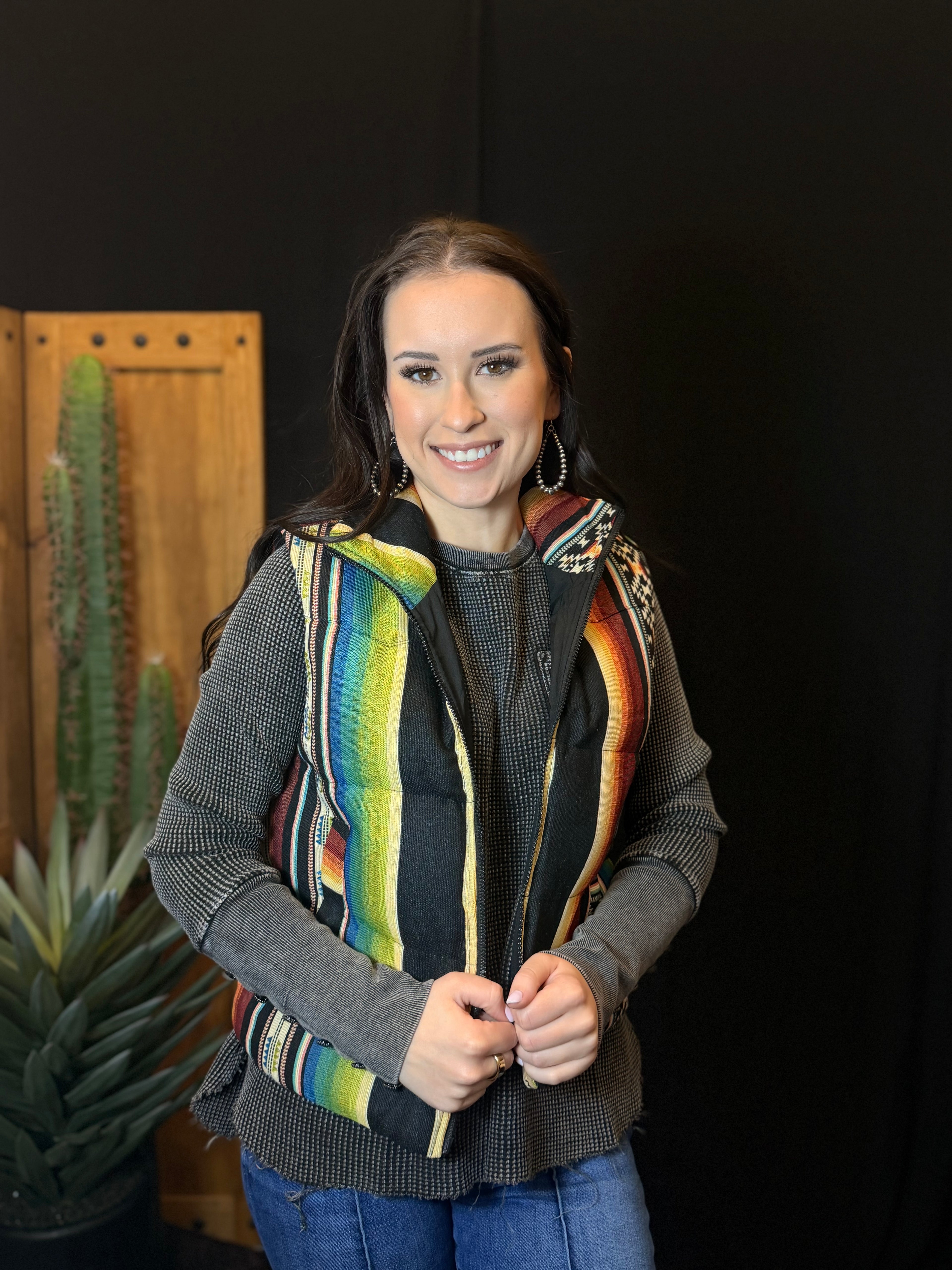 Southwest Serape Puffer Vest