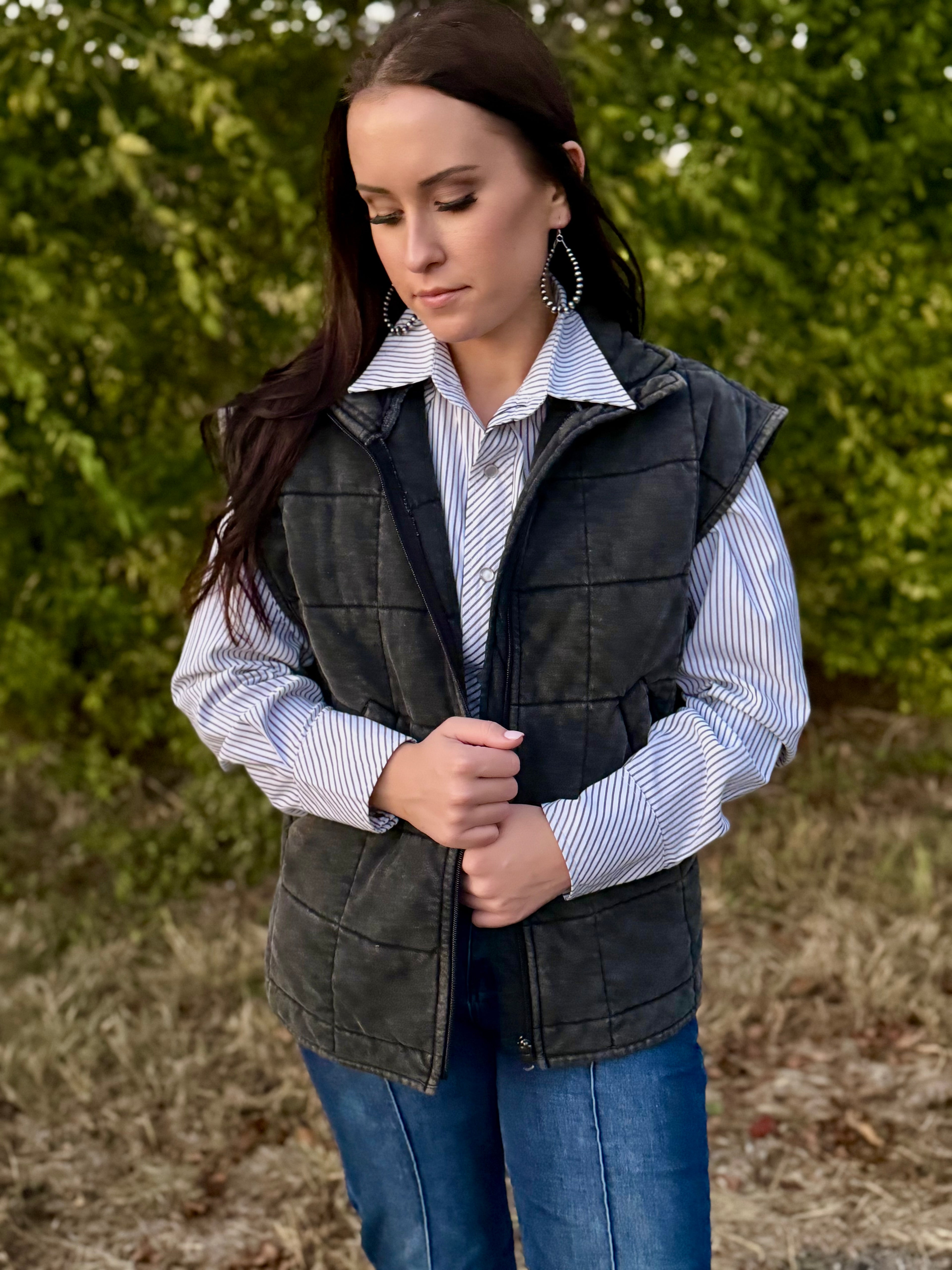 Black Quilted Puffer Vest