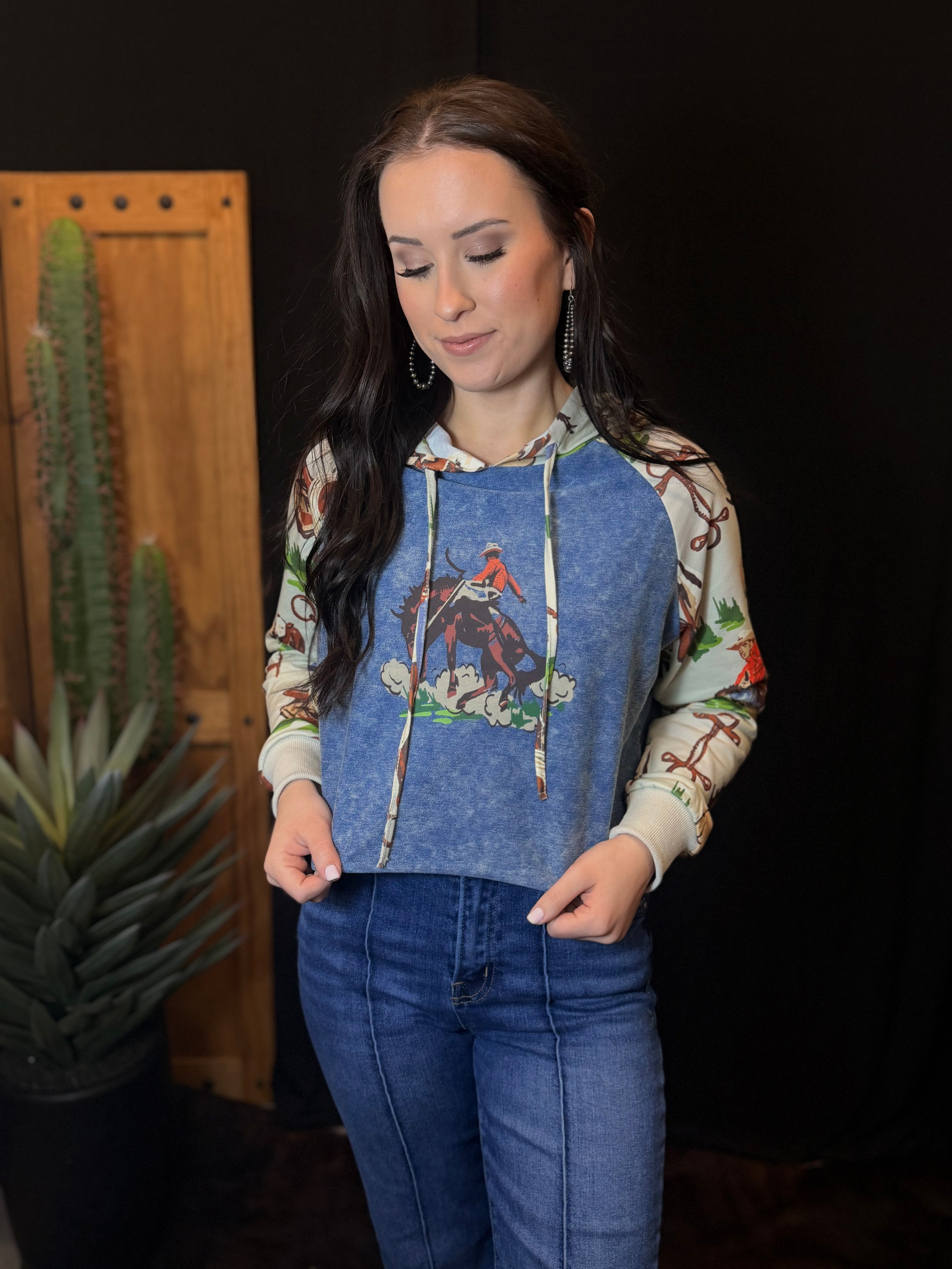 Saddle Time Cropped Hoodie