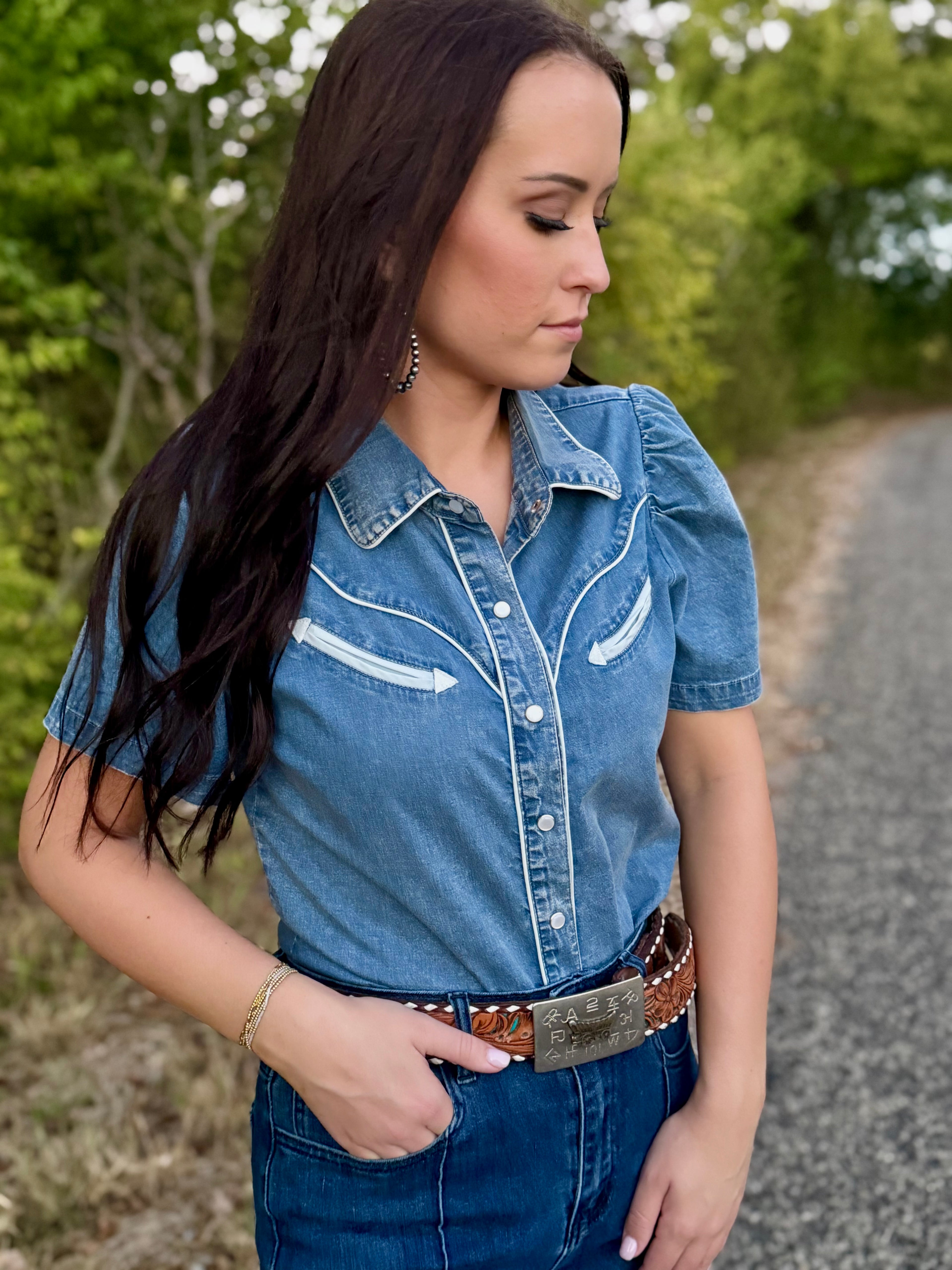 Denim Dream Short Sleeve Pearl Snap