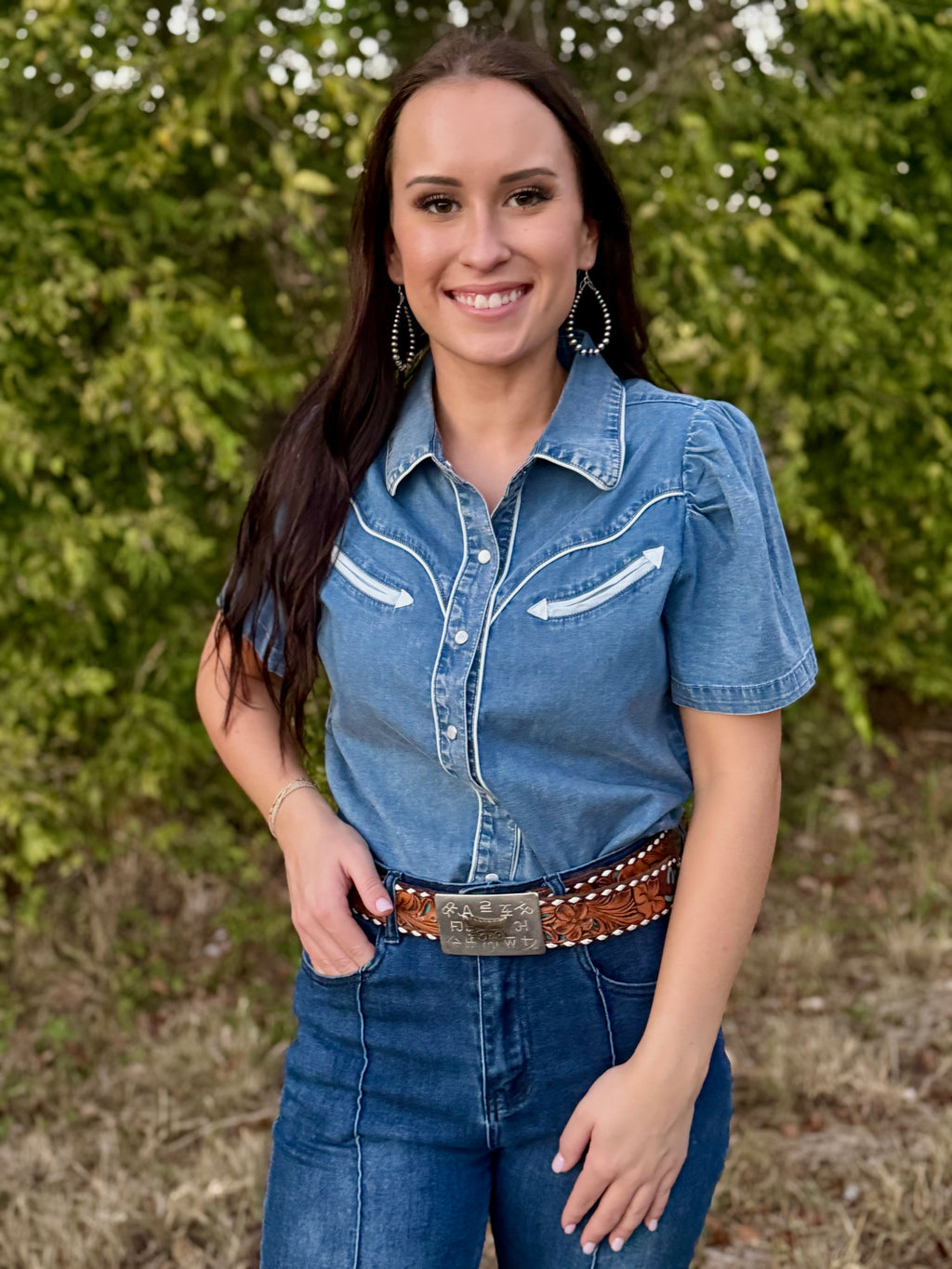 Denim Dream Short Sleeve Pearl Snap