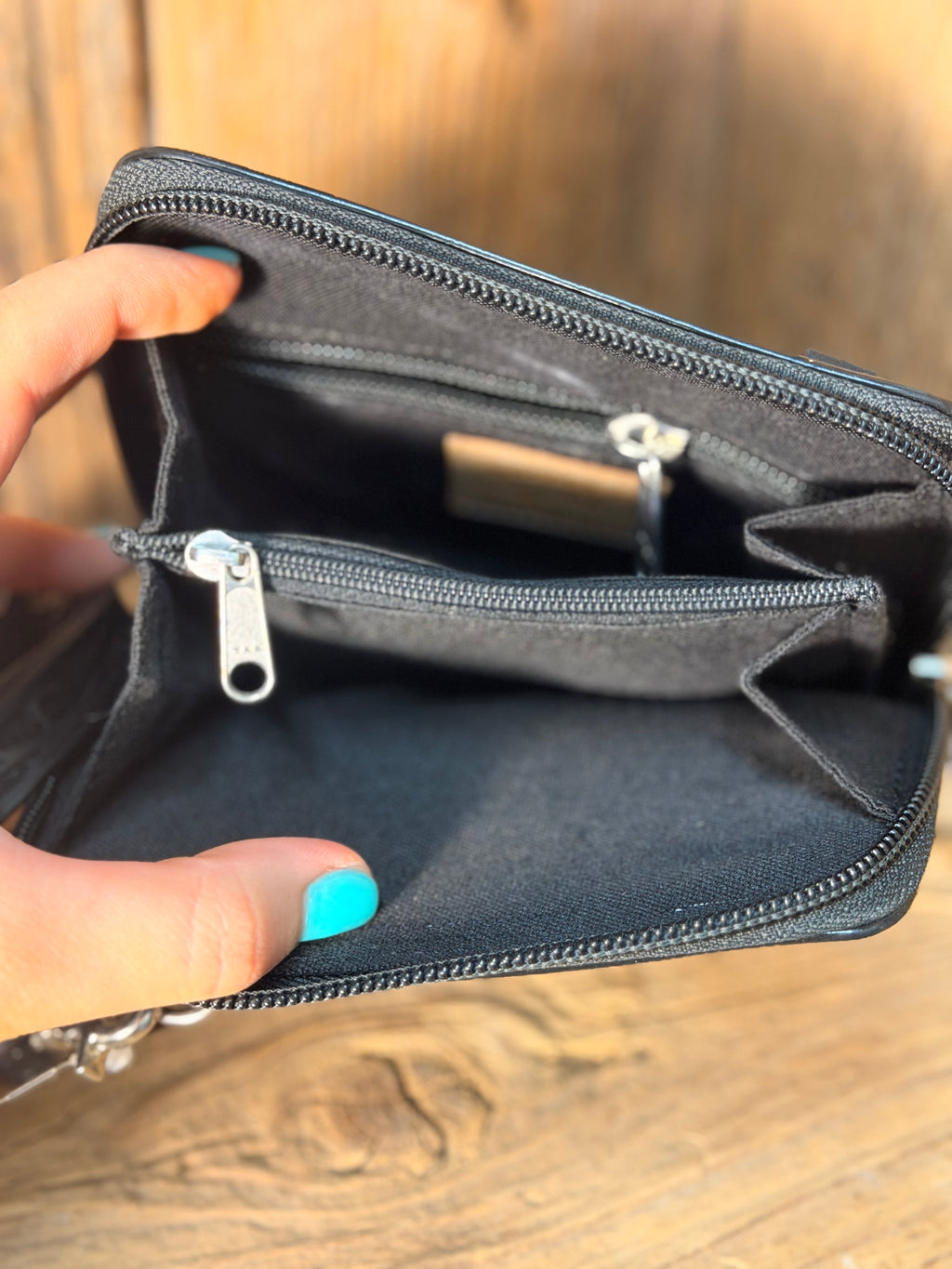 Black Mini Tooled Crossbody