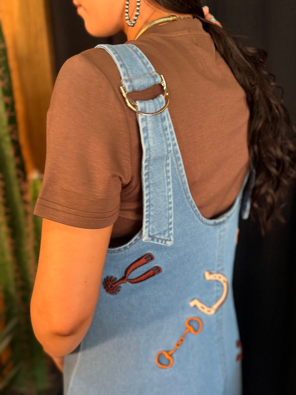 Lucky Spur Denim Romper
