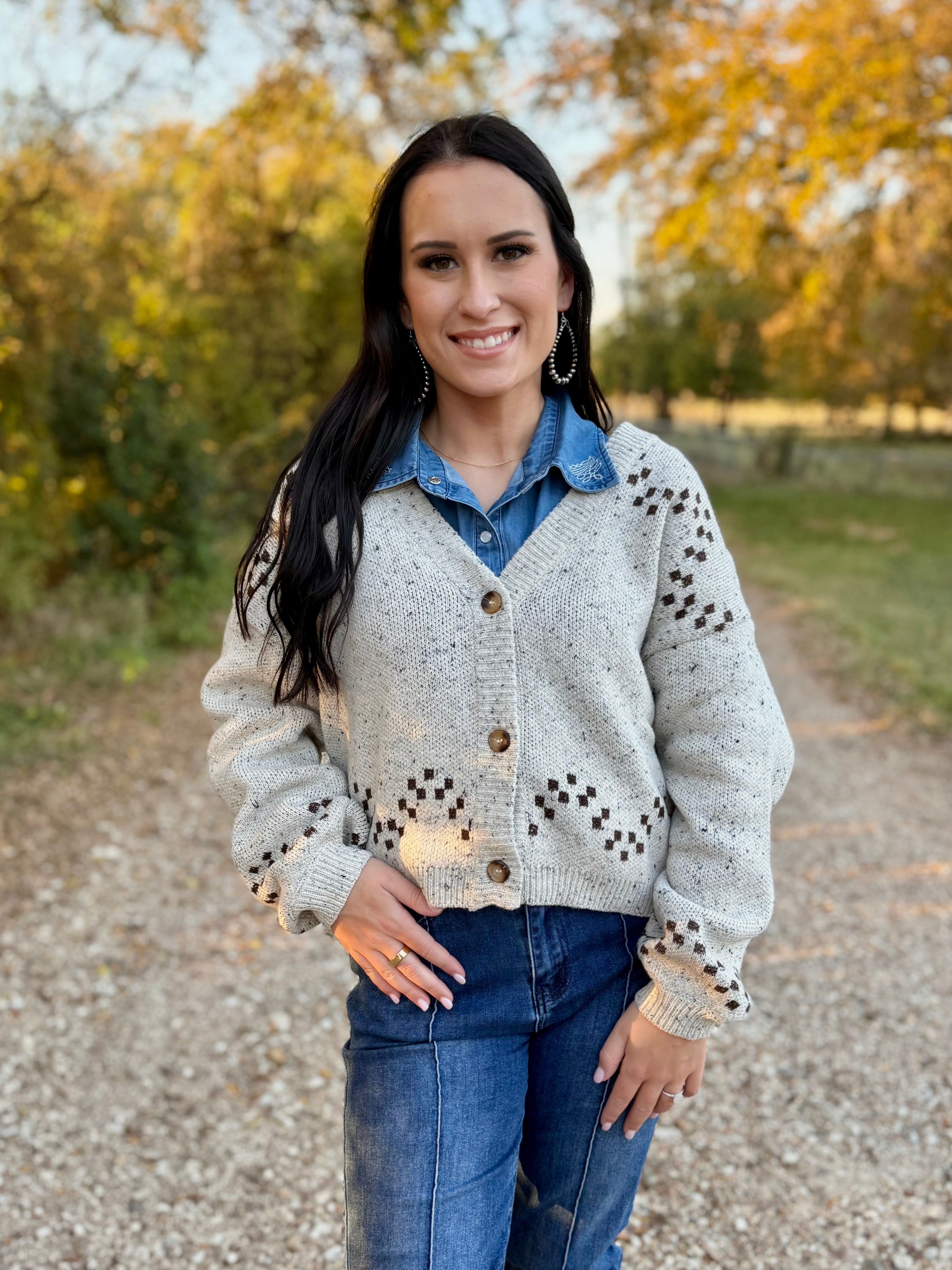 Brown Beige Horse Sweater