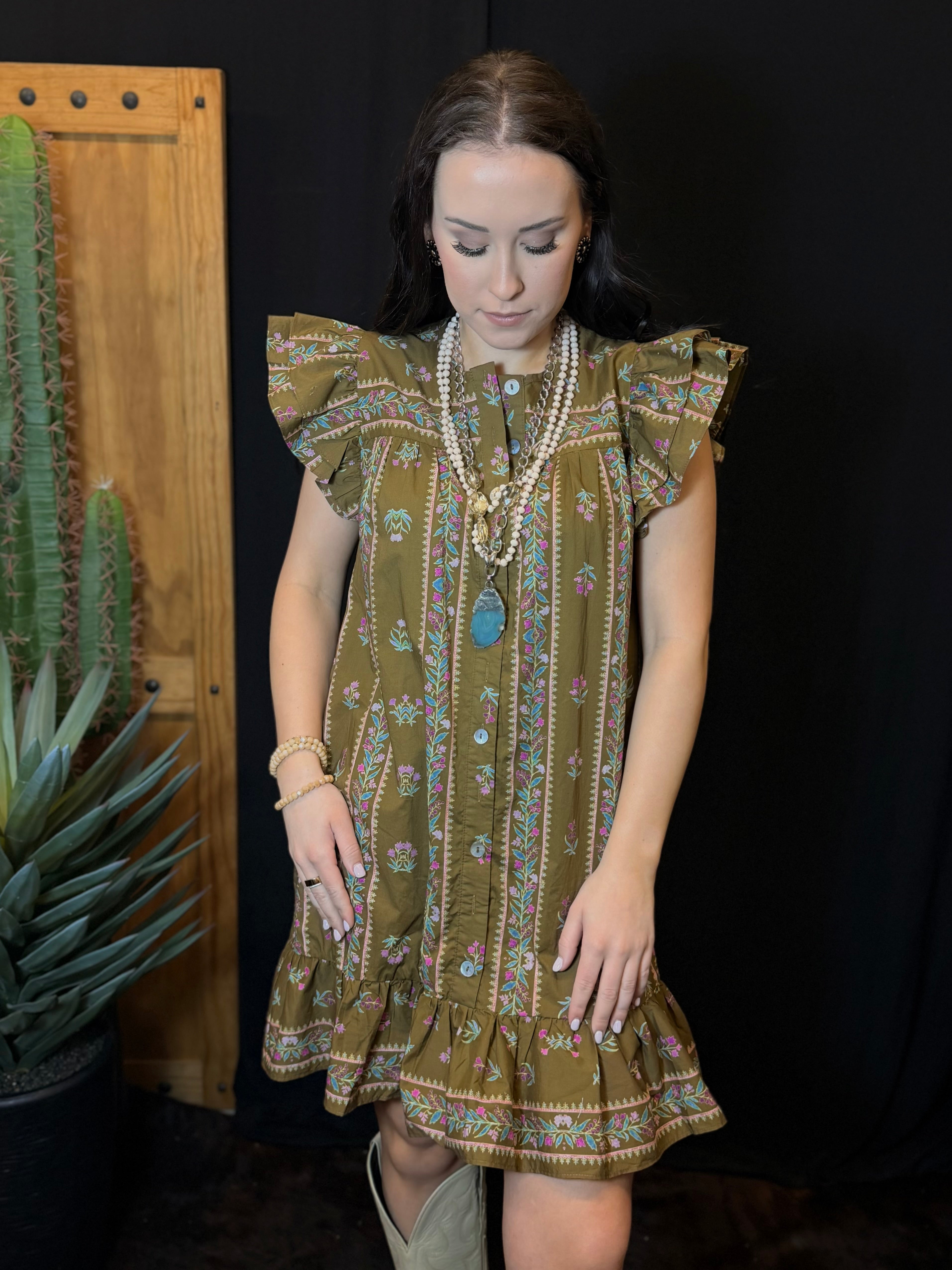 Ranch Rose Ruffle Dress