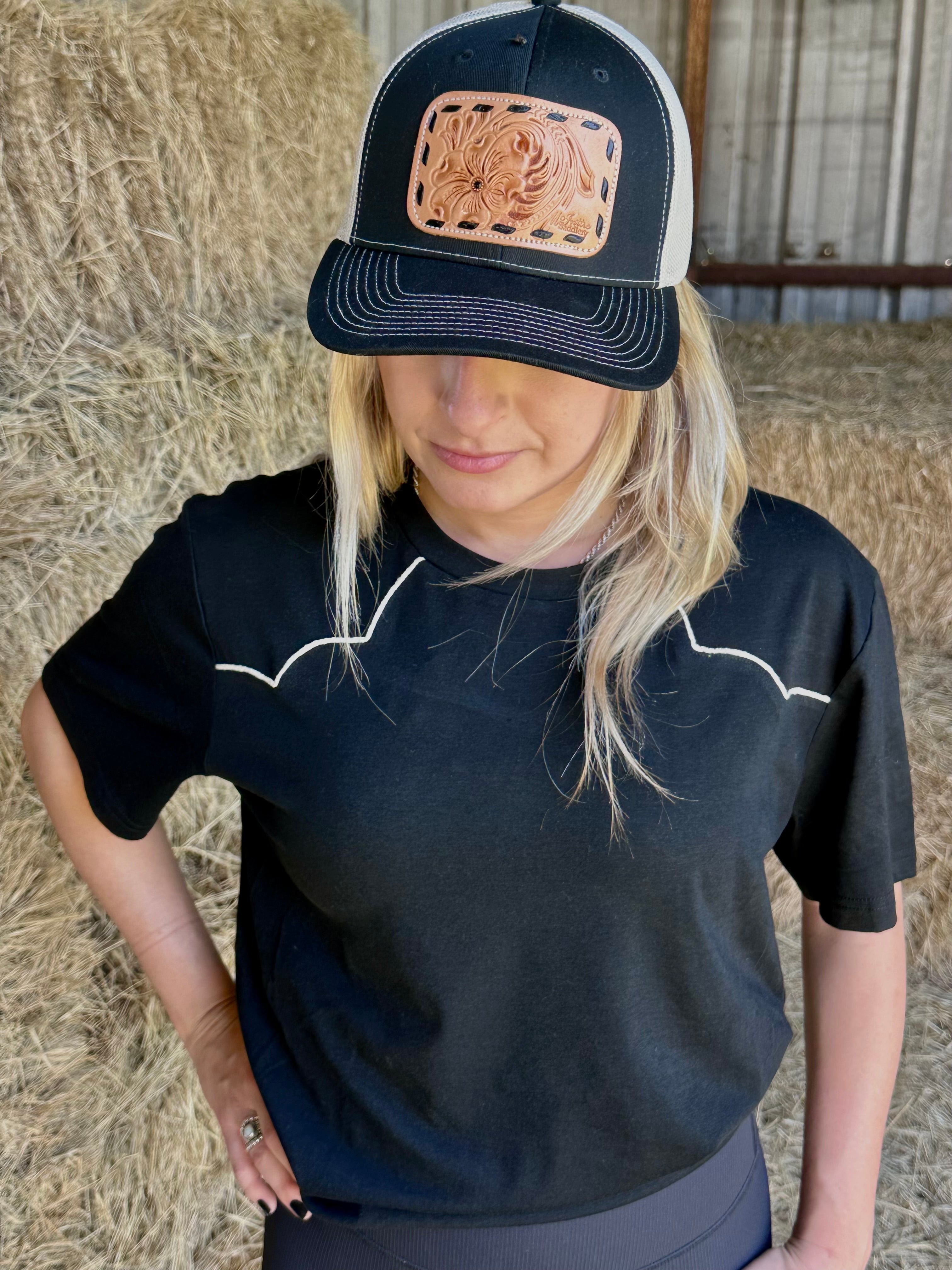 Rawhide Stitch Midnight Top