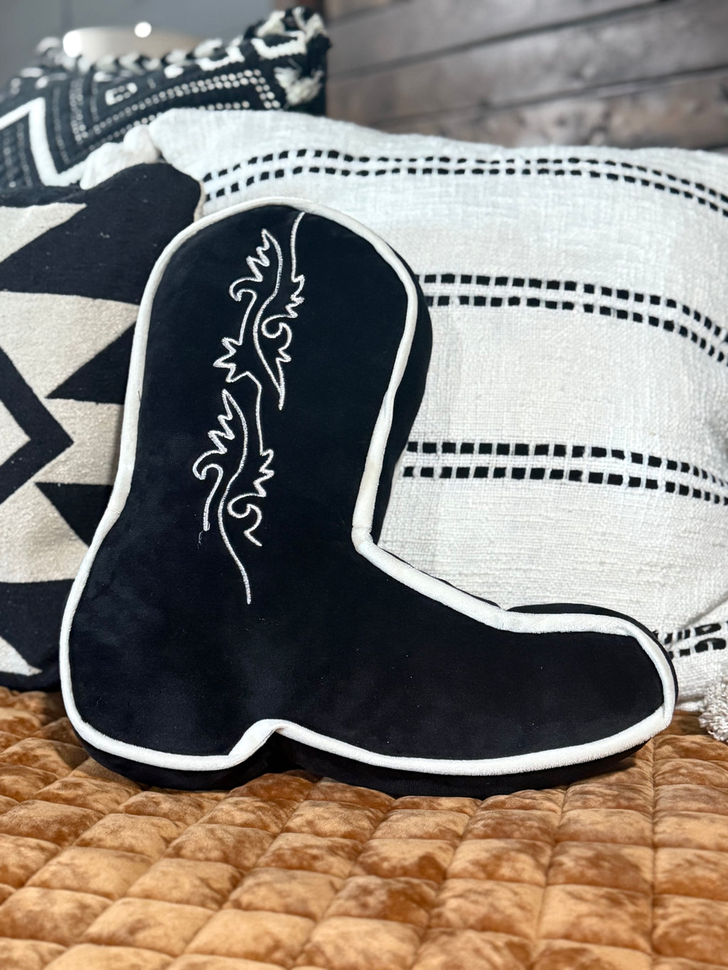 Black Boot Pillow