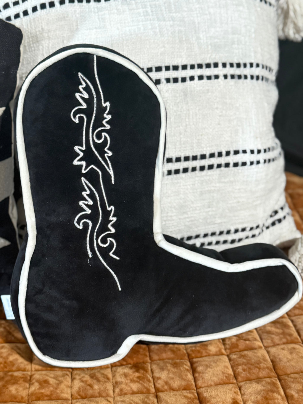 Black Boot Pillow