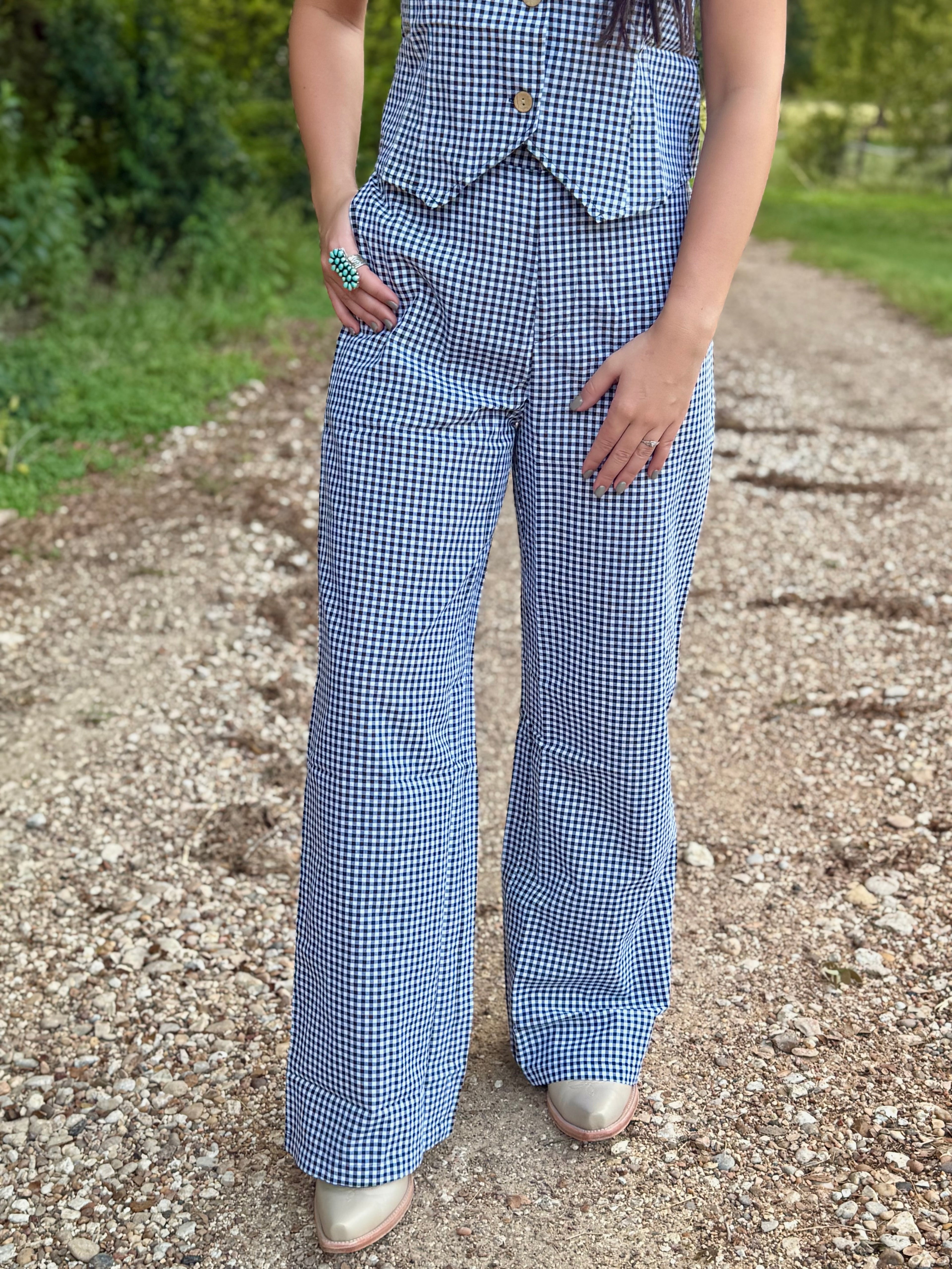 Black Gingham Pants