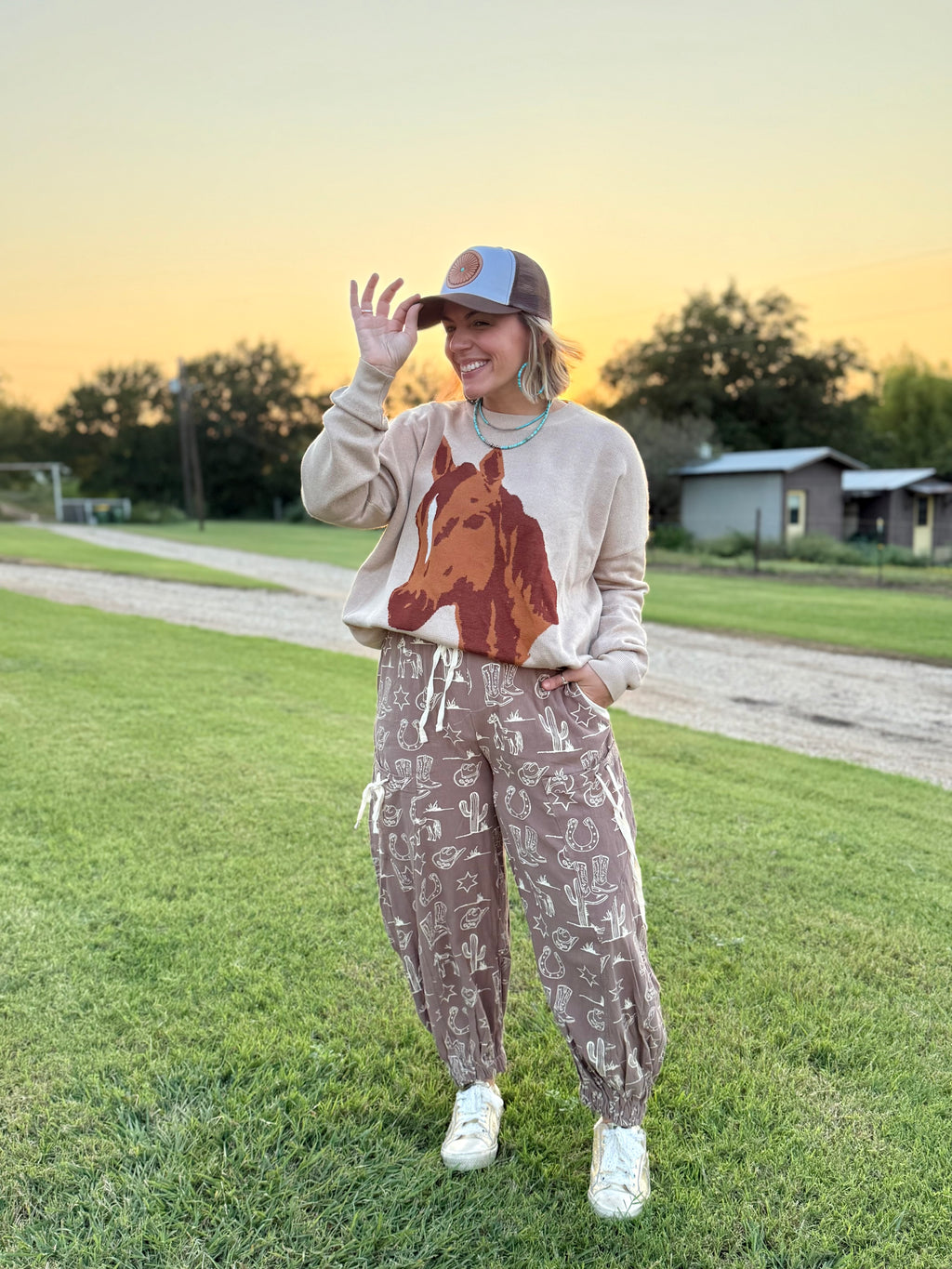 Beige Sorrel Horse Sweater