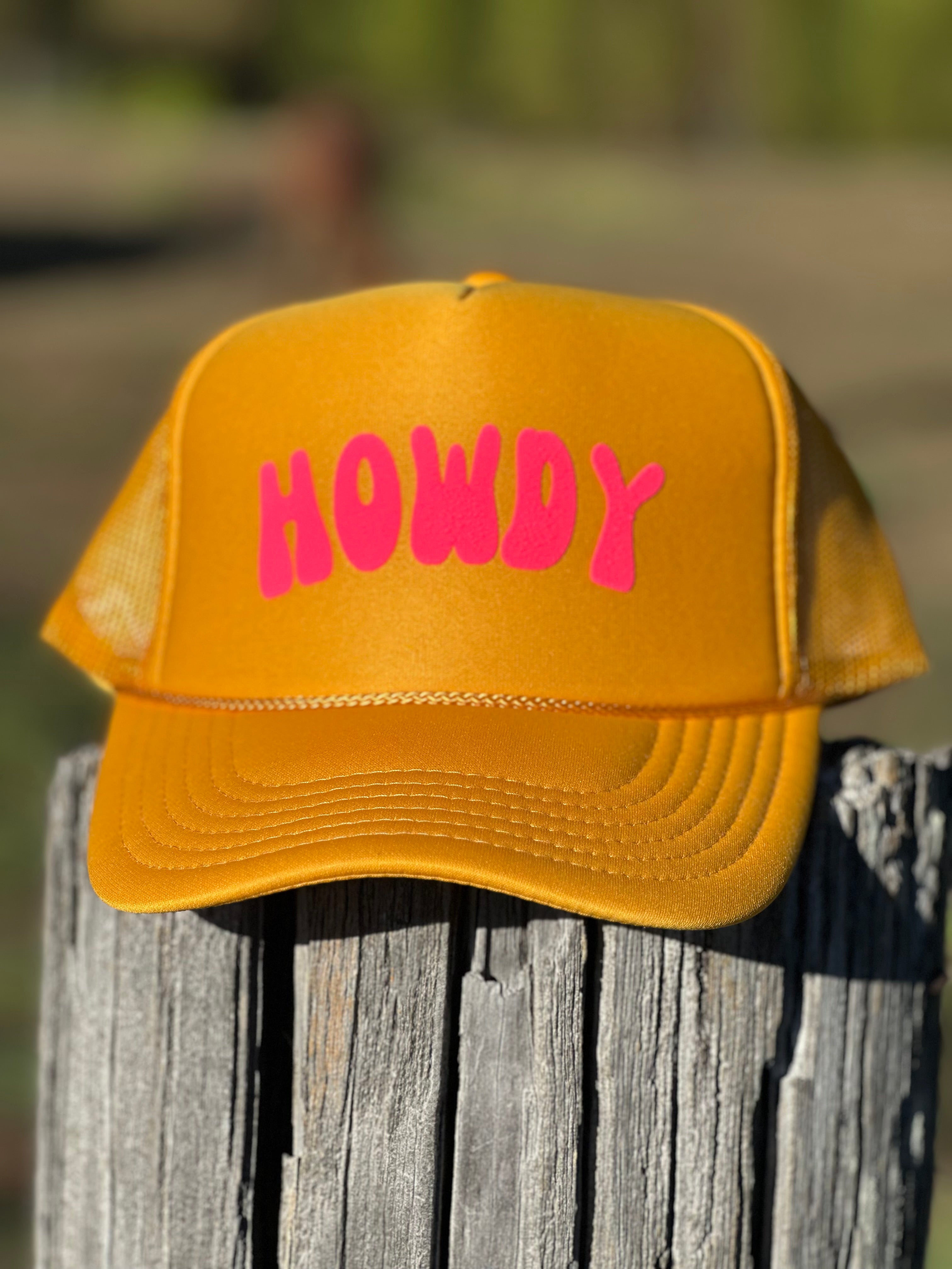 Mustard Hot Pink Howdy Hat