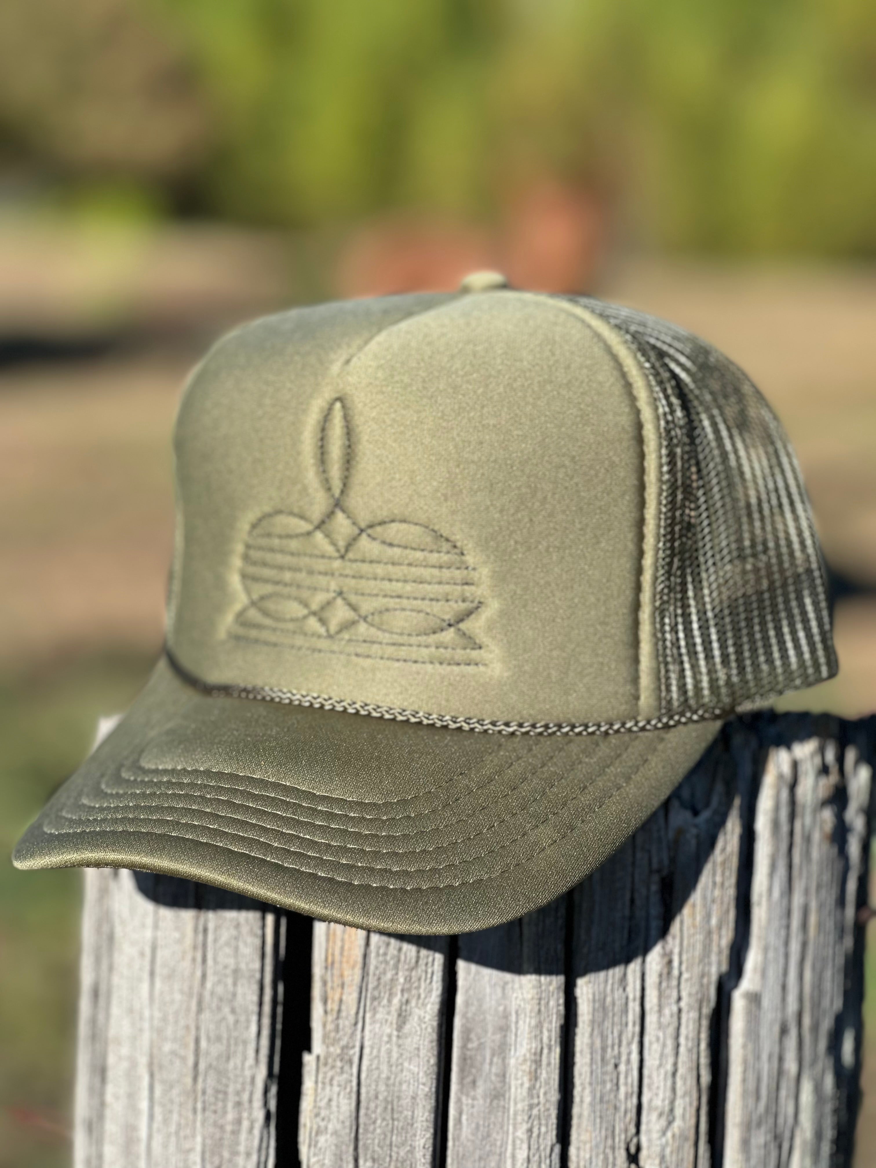 Olive Boot Stitch Hat
