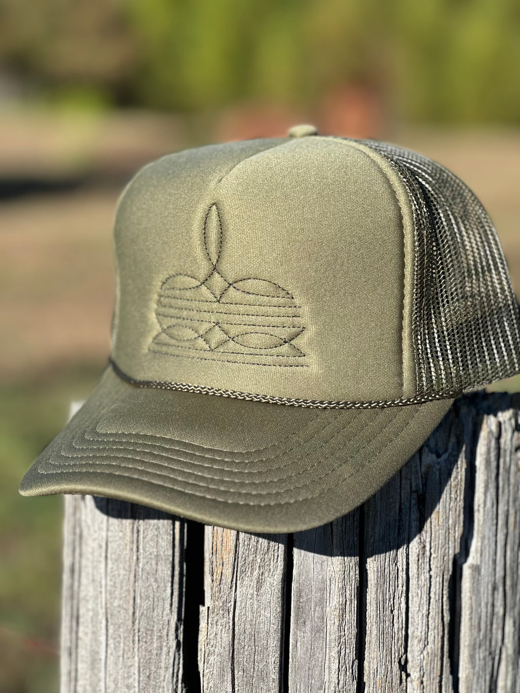 Olive Boot Stitch Hat