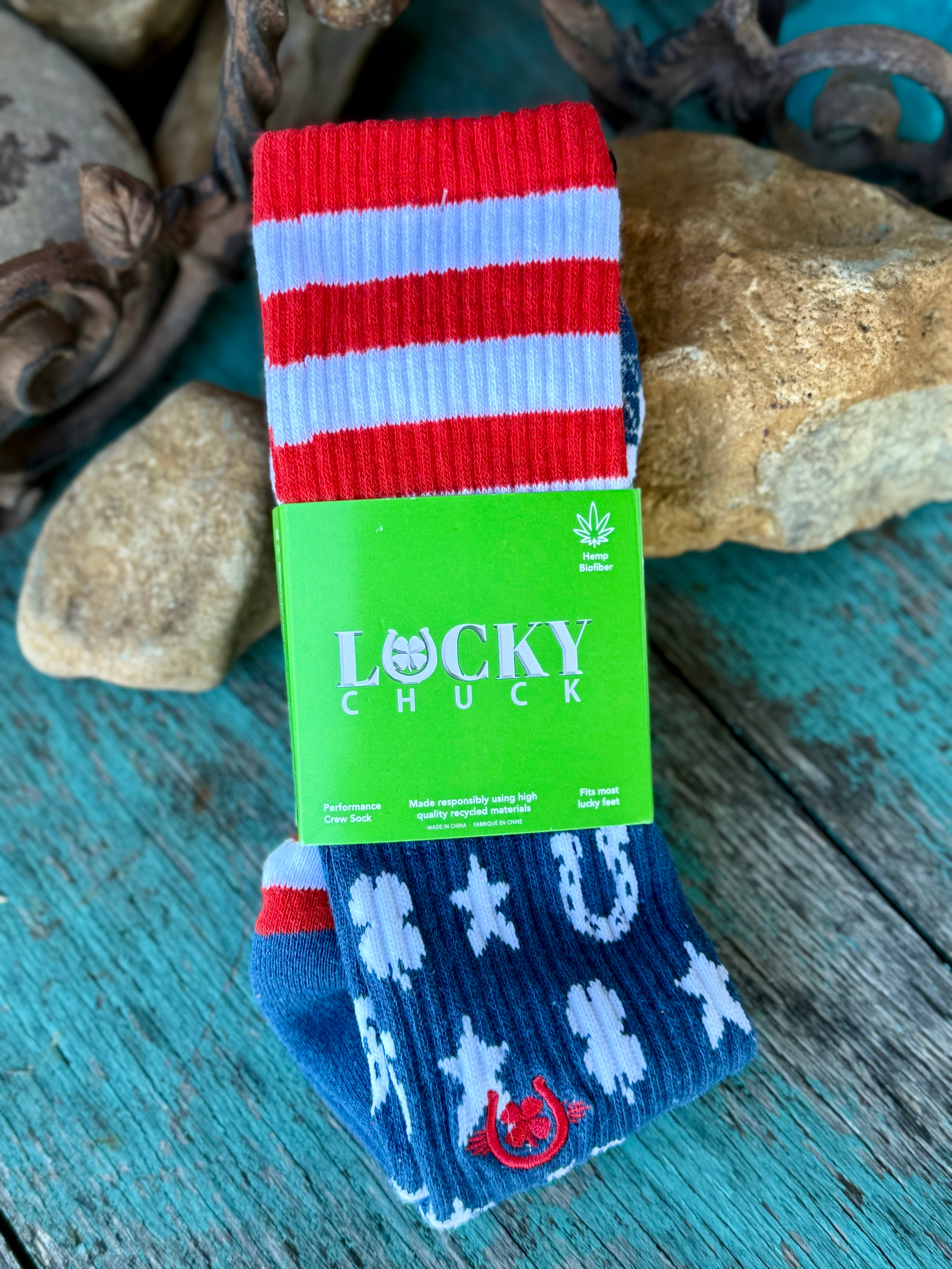 Stars & Stripes Lucky Chuck Crew Socks