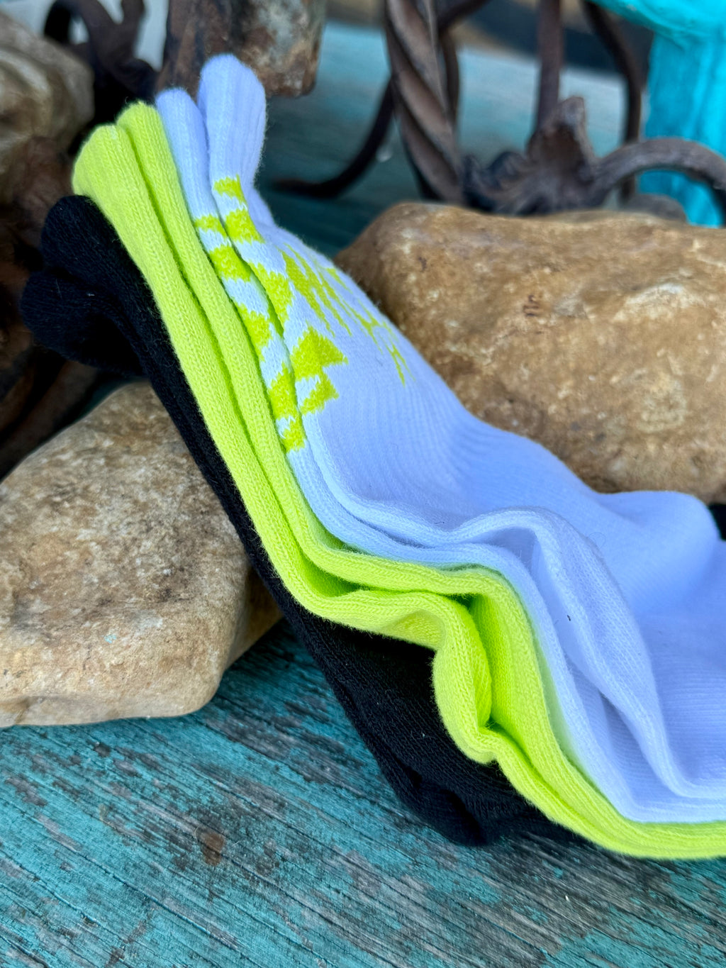 Sock Em Silly Neon Cacti Adult Socks- 3 Pack