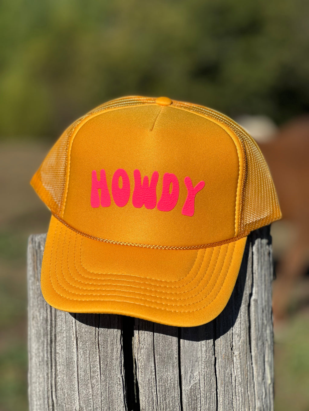 Mustard Hot Pink Howdy Hat
