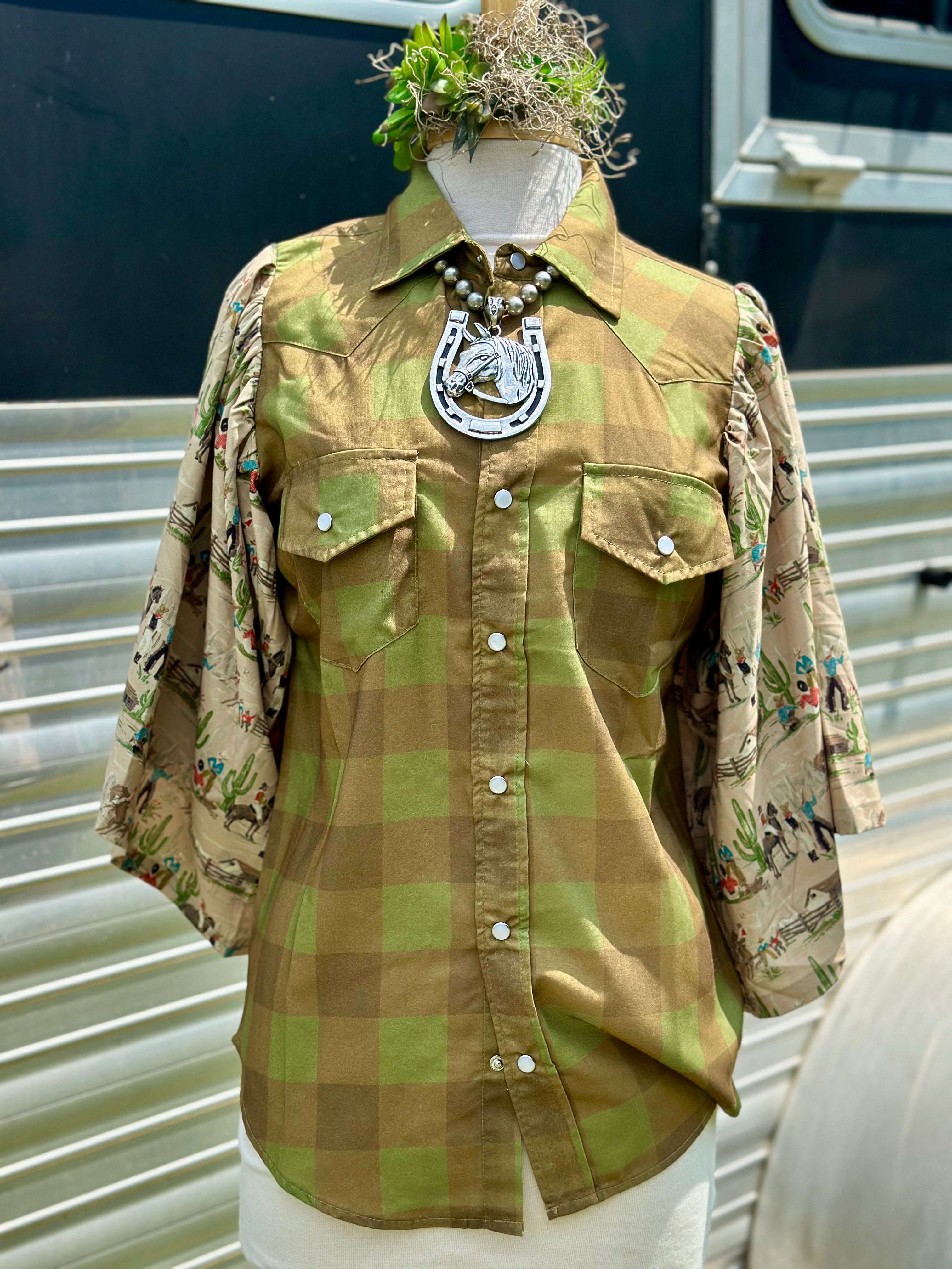 Vintage Rodeo Plaid Pearl Snap