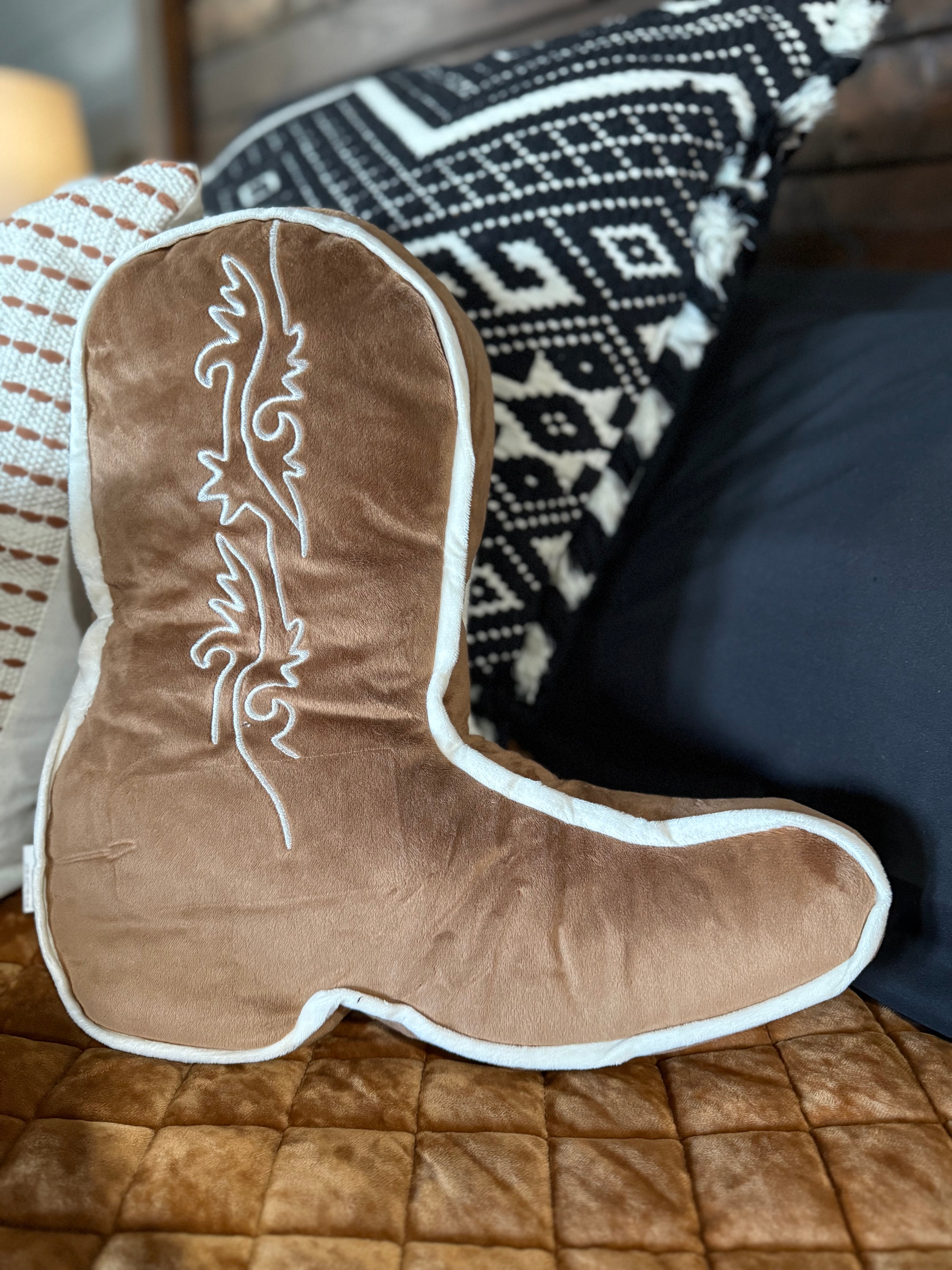 Brown Boot Pillow