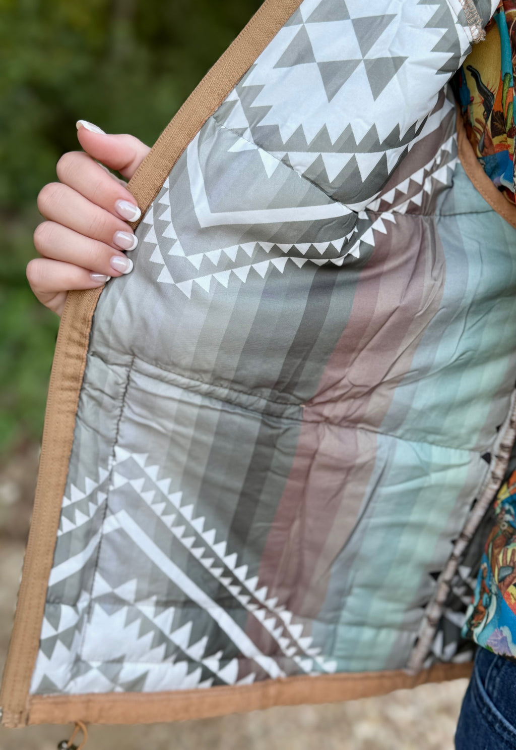 Camel Faux Suede Puffer Vest