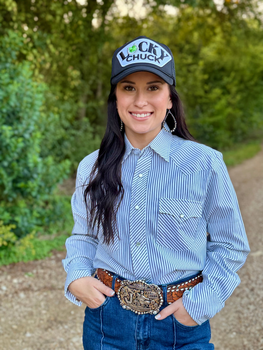 Railroad Stripe Pearl Snap