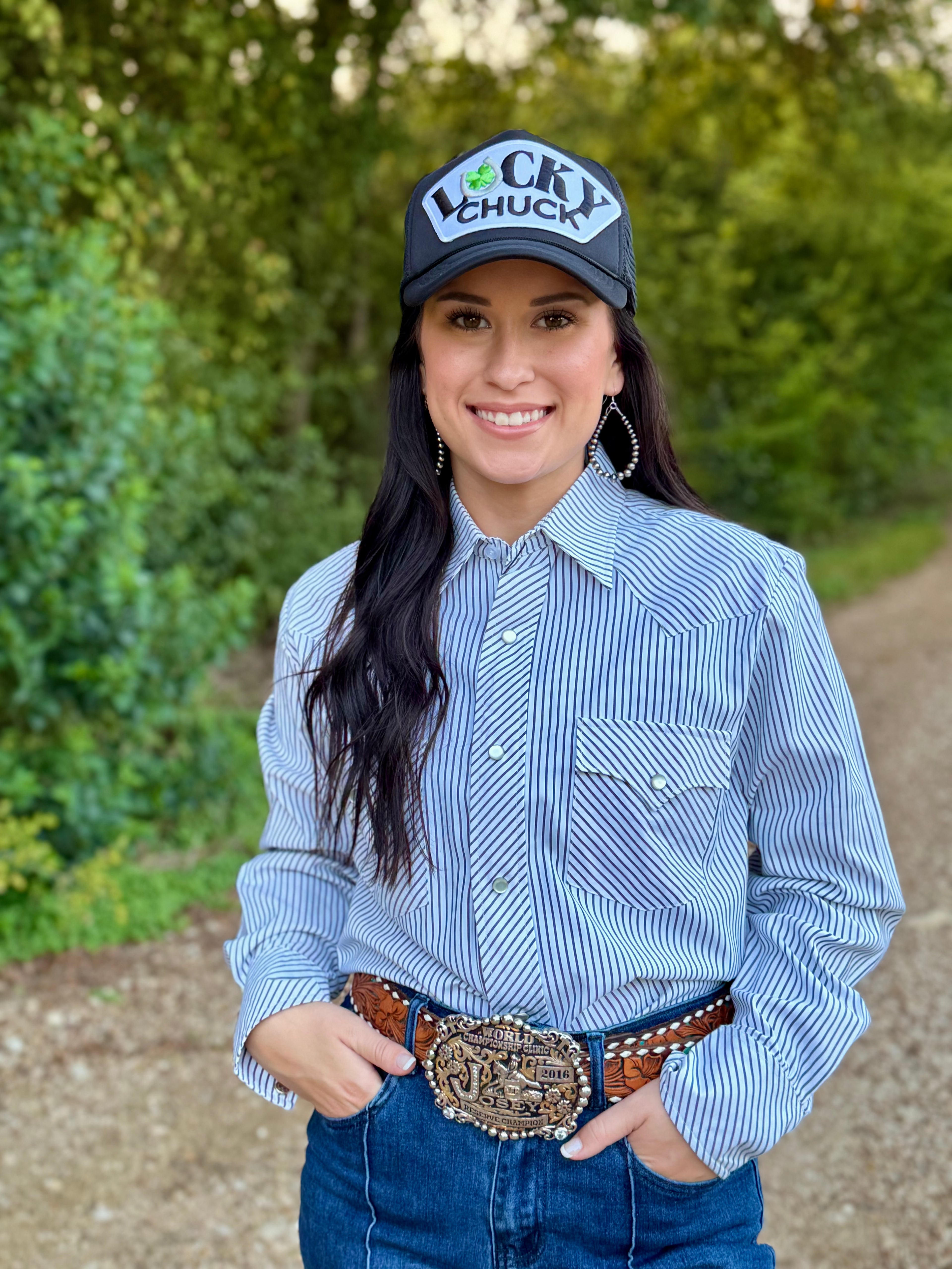 Railroad Stripe Pearl Snap