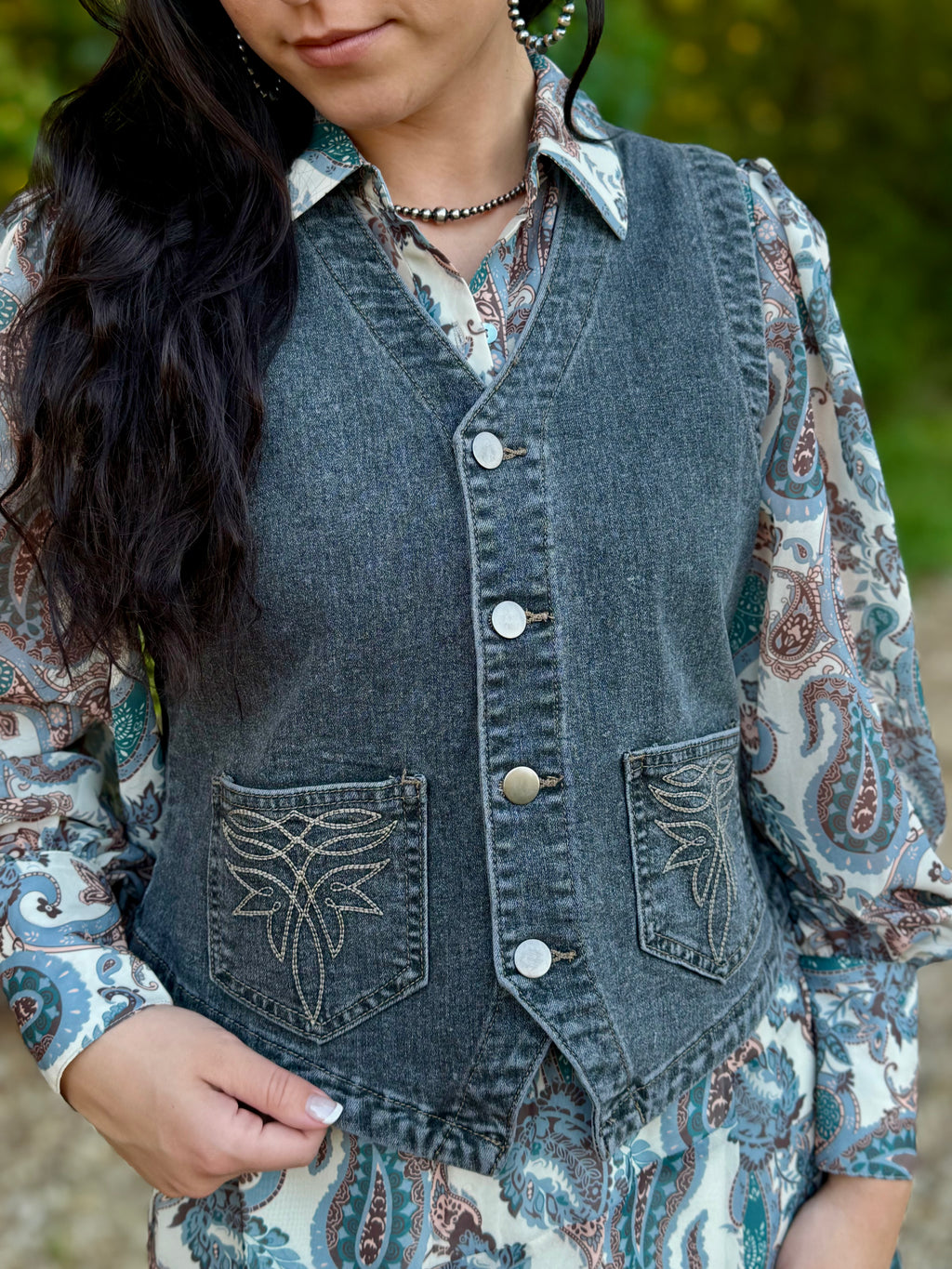 Black Denim Vest