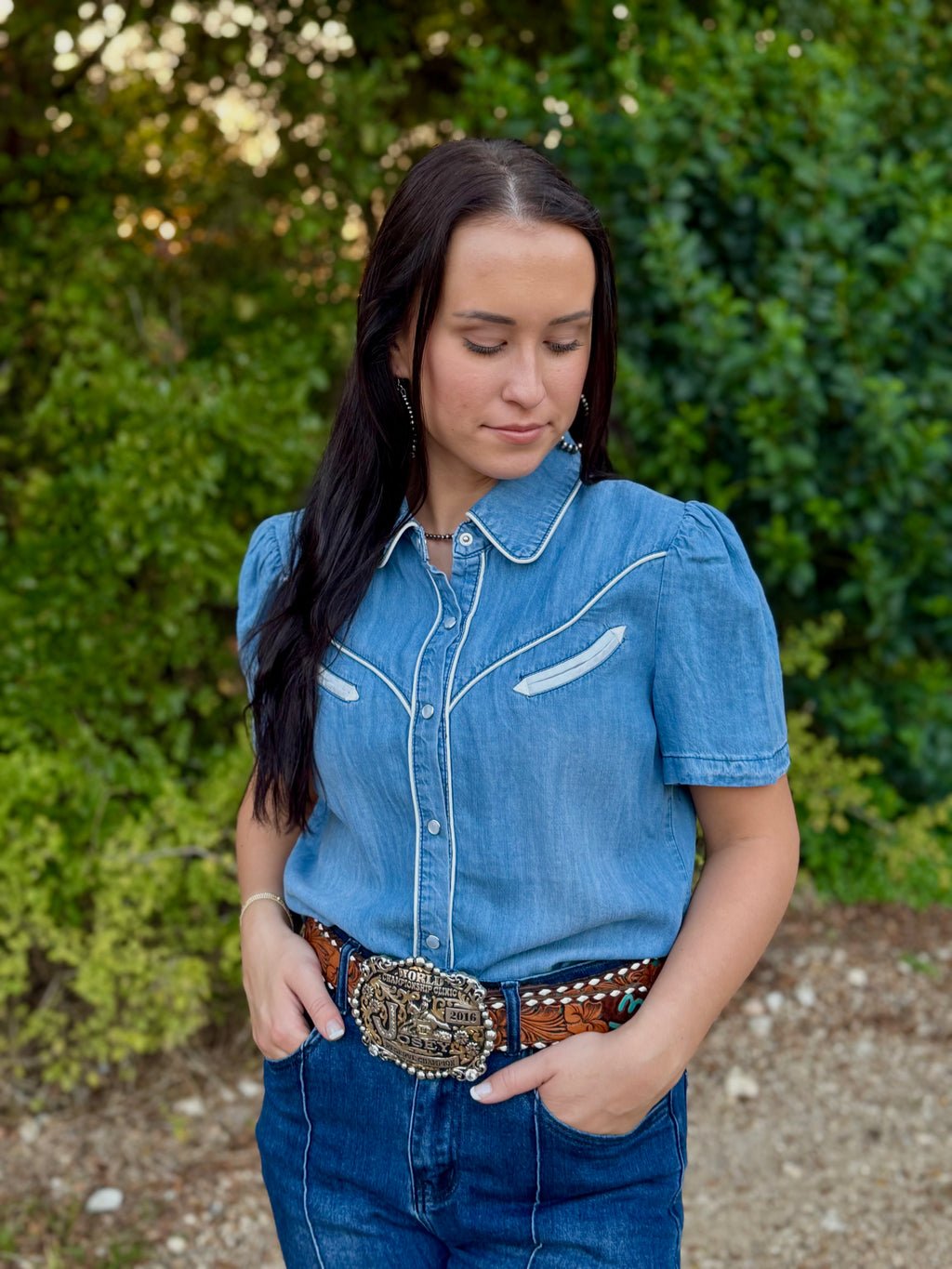 Rodeo Ridge Denim Pearl Snap