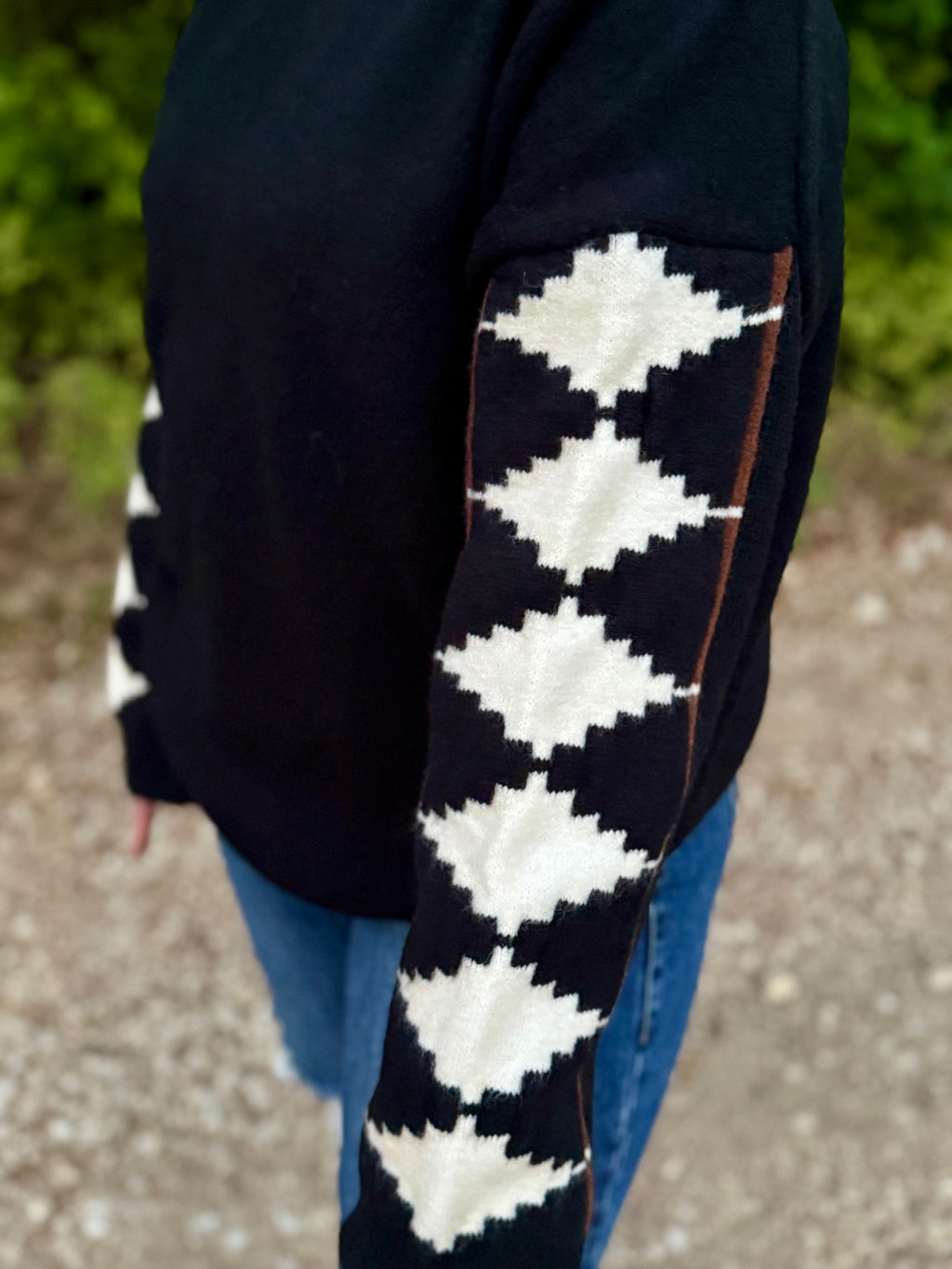 Black Long Sleeve Aztec Sweater