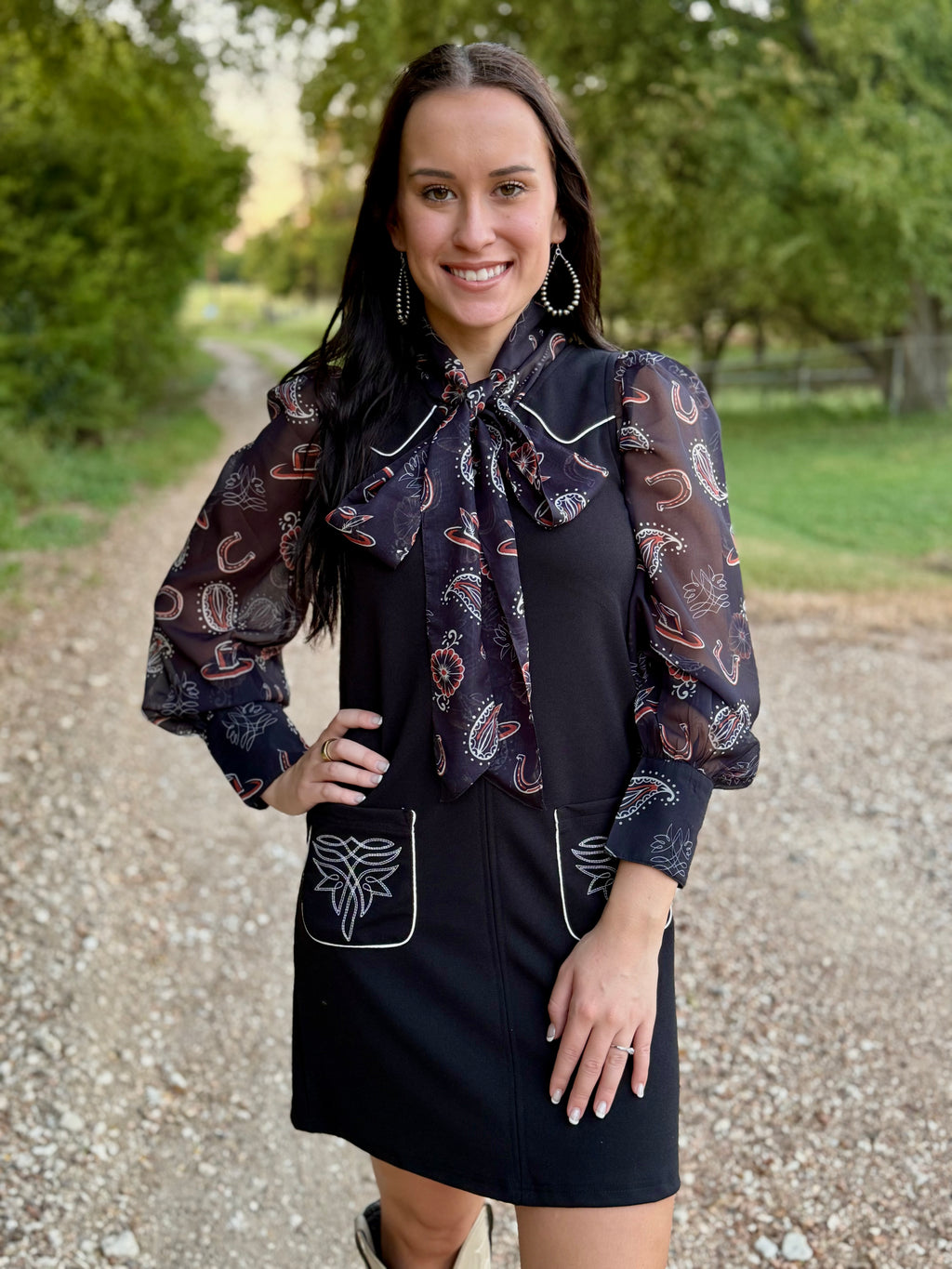 Black Feather Hat Sheer Tie Top