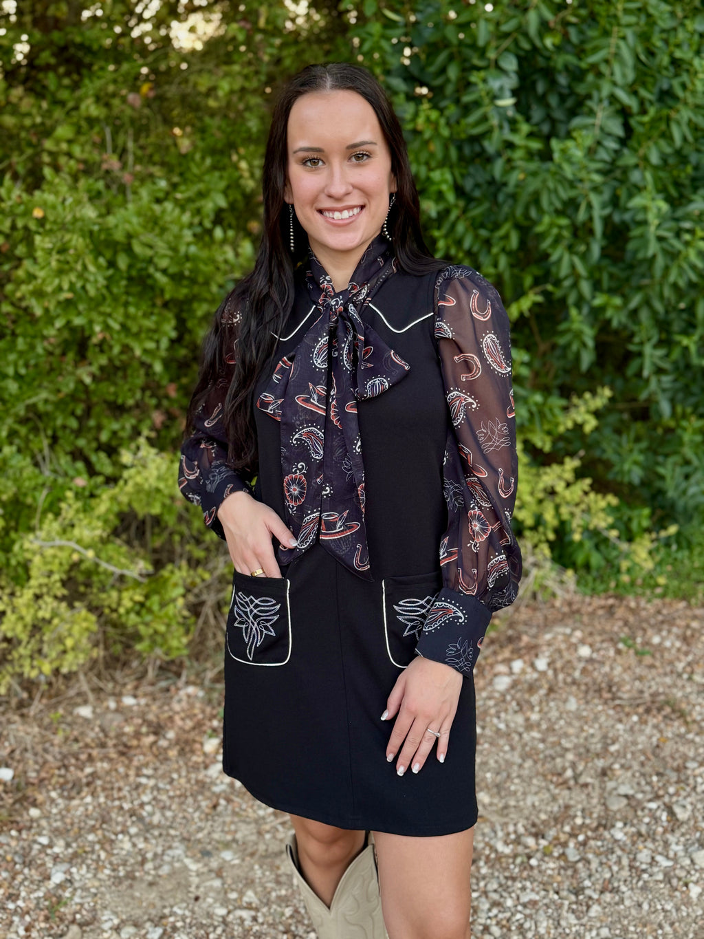 Black Boot Stitch Dress