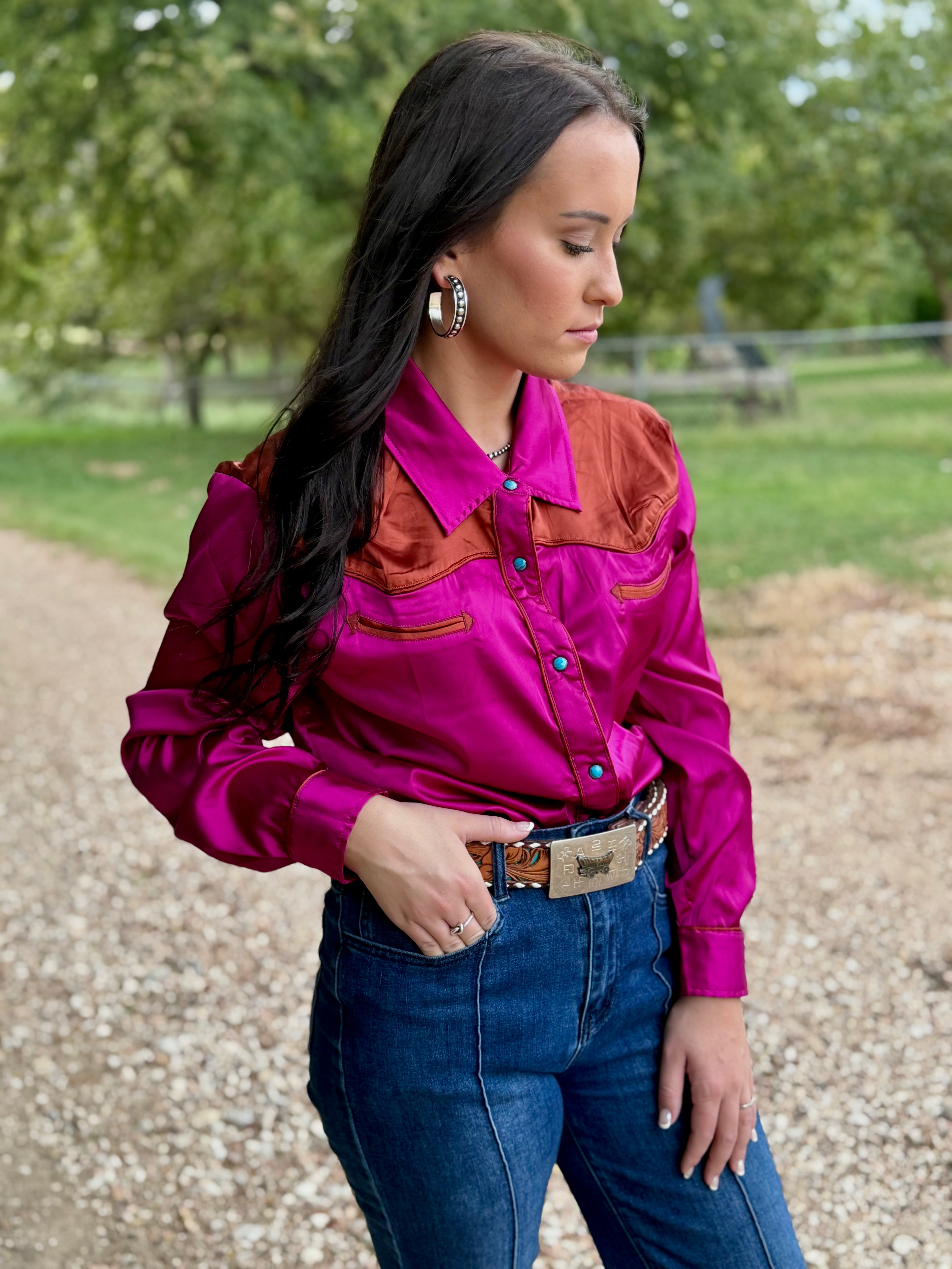 Reno Retro Sangria Pearl Snap