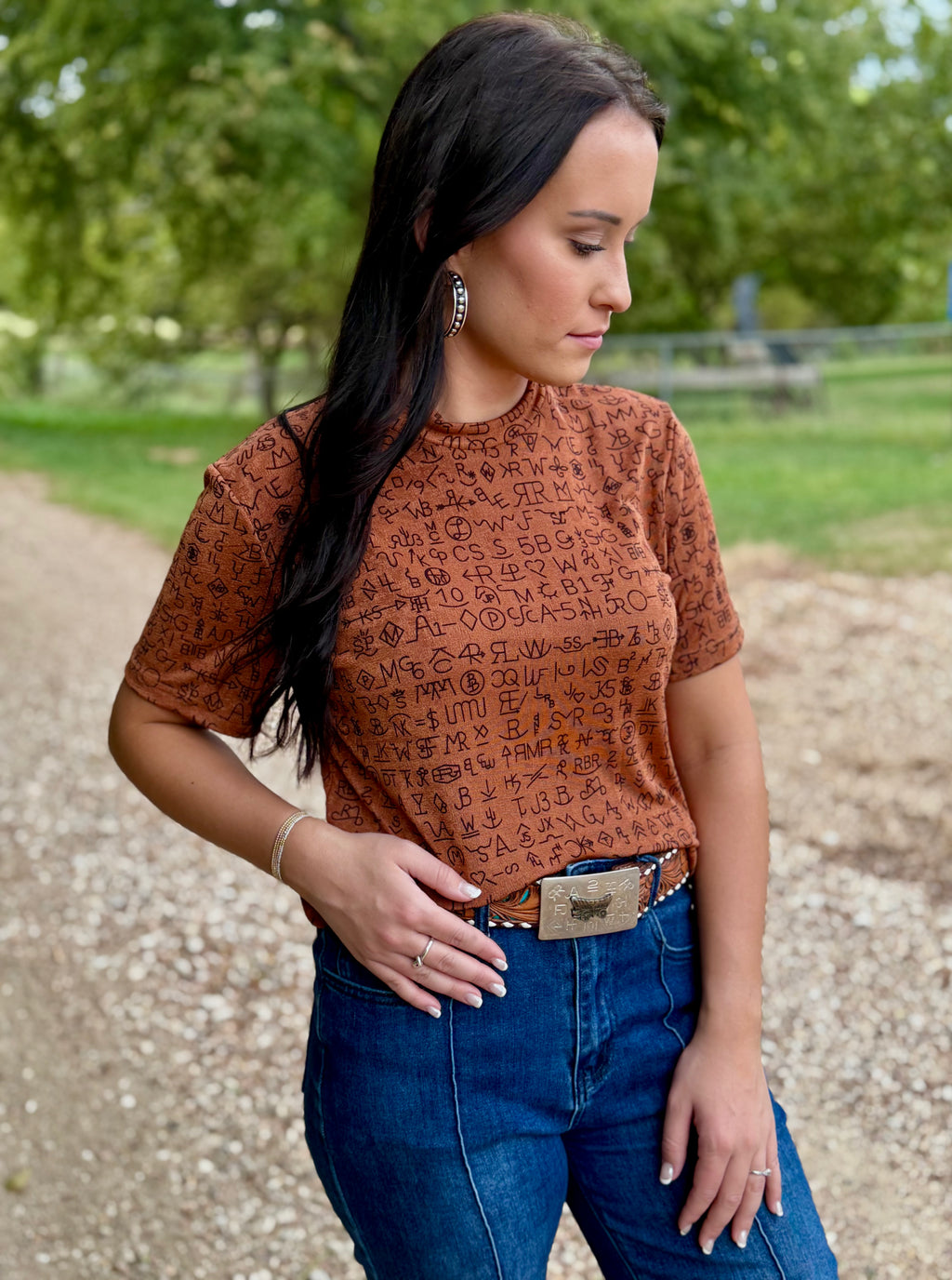 Rust Brand Short Sleeve Top