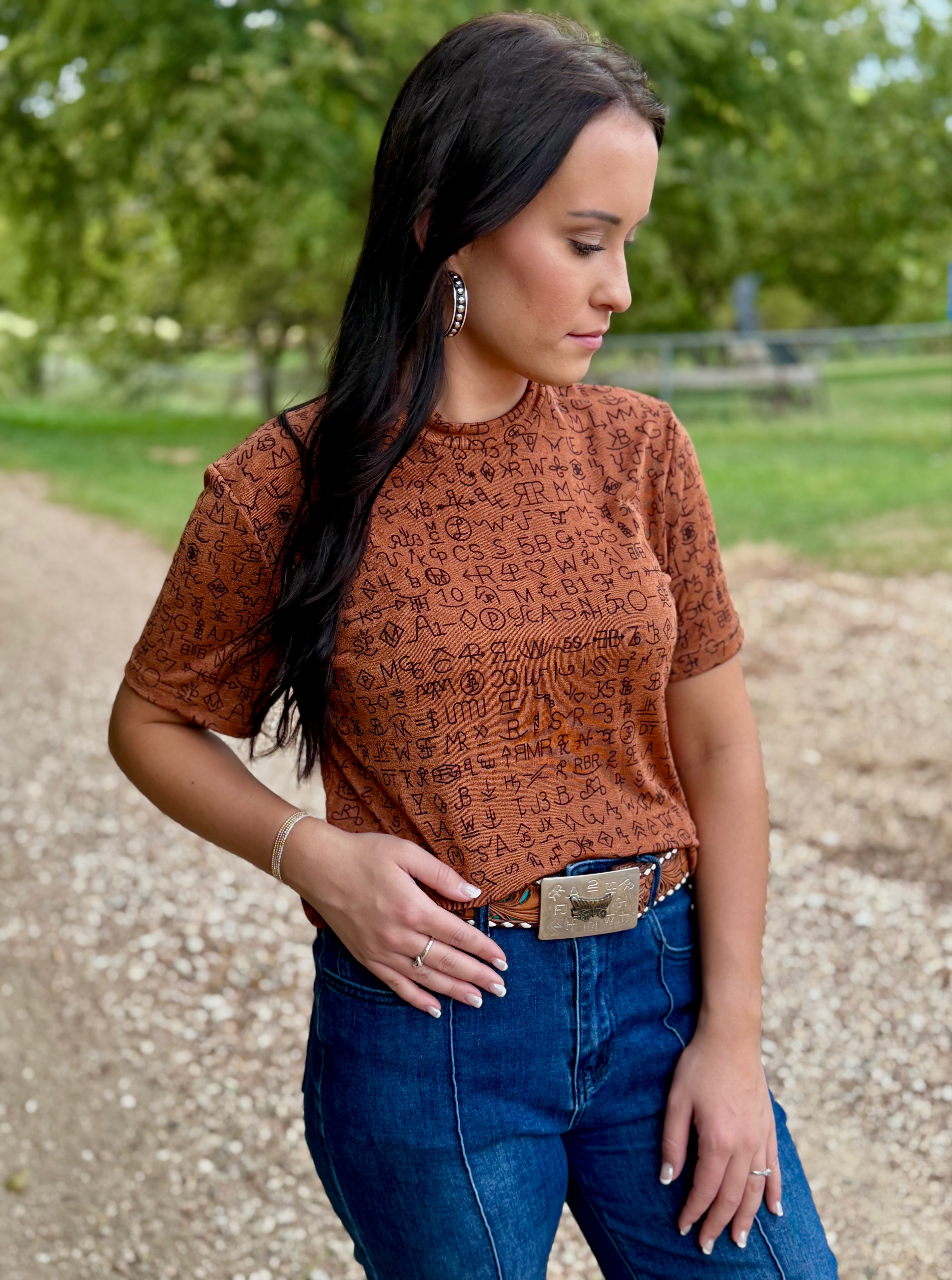 Rust Brand Short Sleeve Top