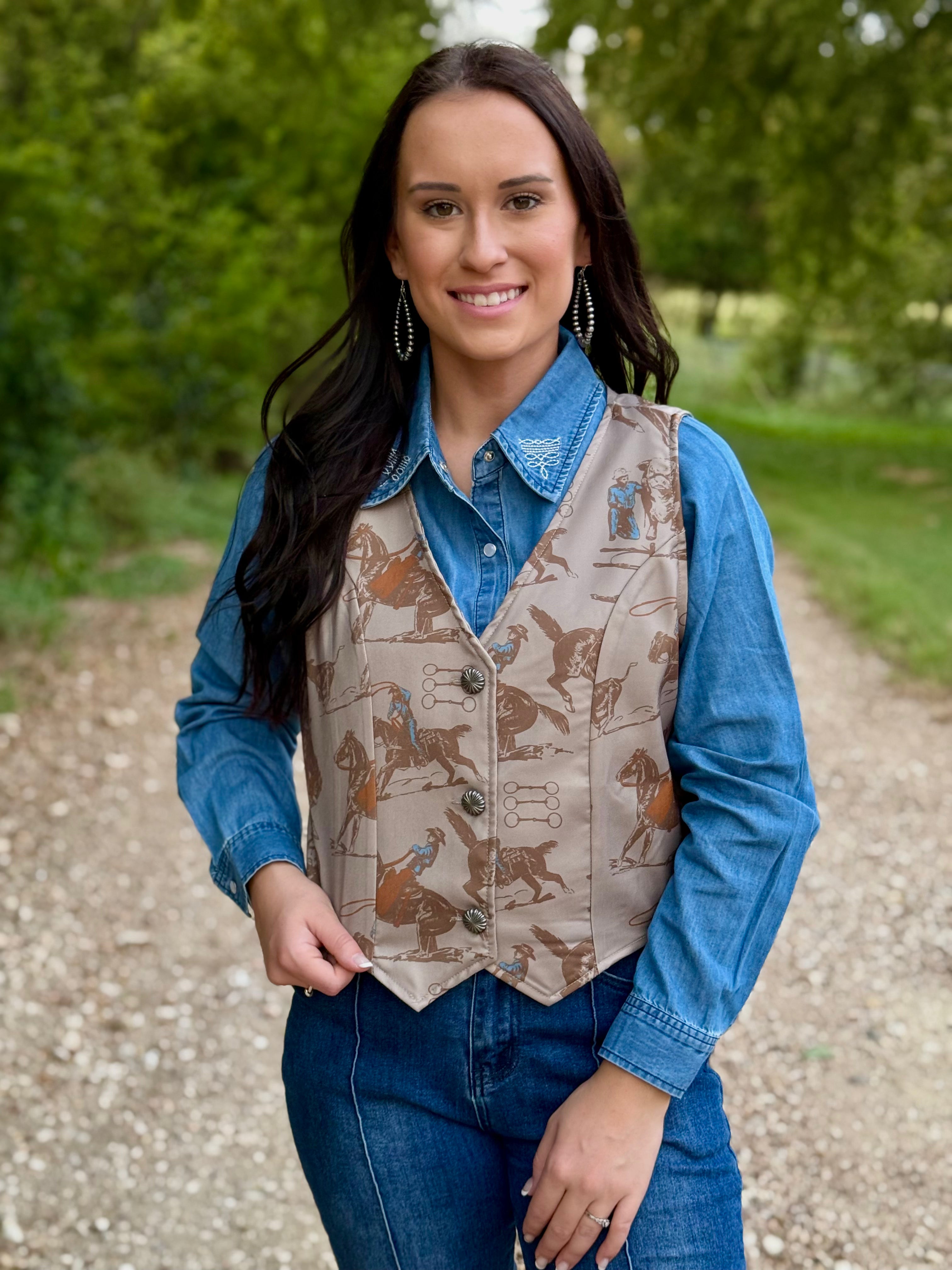 Beige Cowboy Heritage Vest