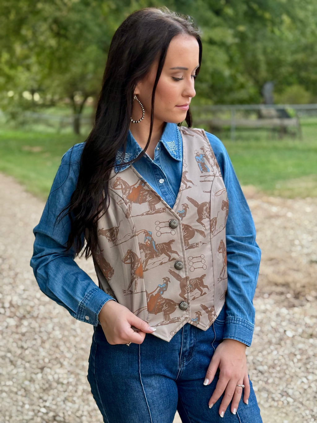 Beige Cowboy Heritage Vest