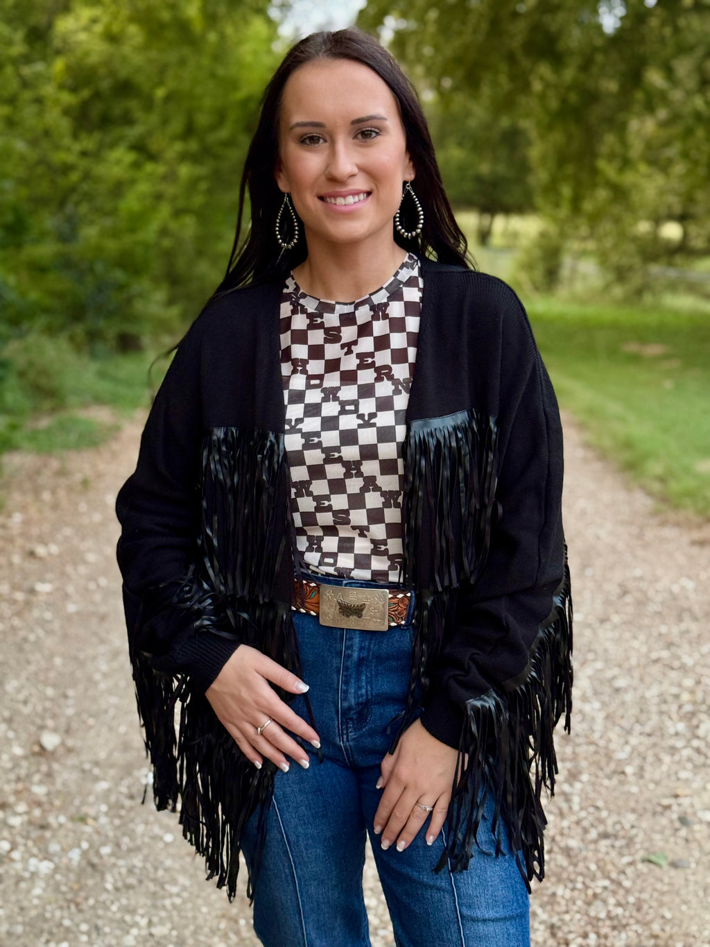 Black Fringe Cardigan