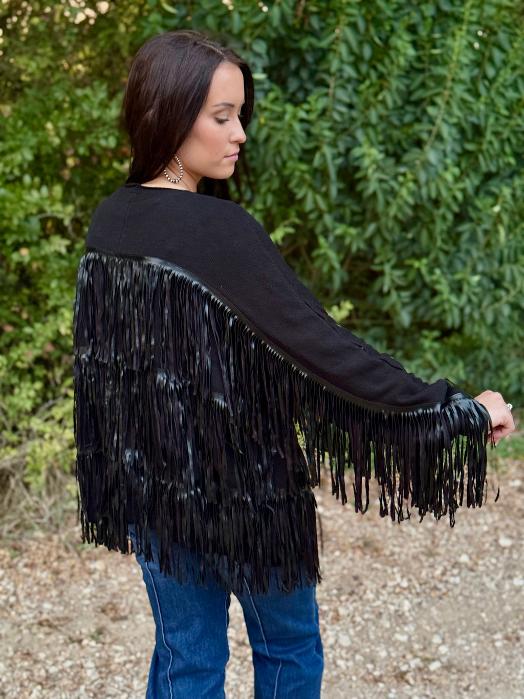 Black Fringe Cardigan